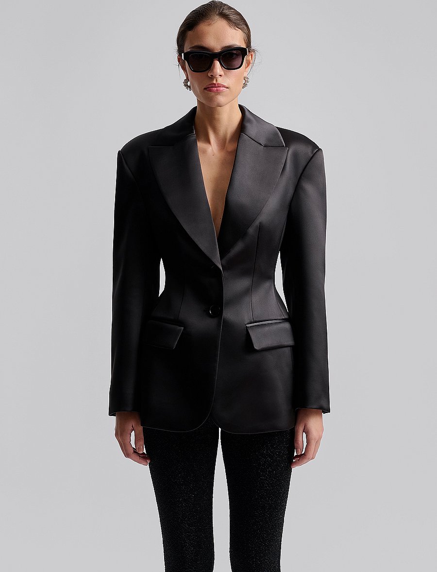 Malina - Ella Tailored Peplum blazer - einreihige blazer - black - 4