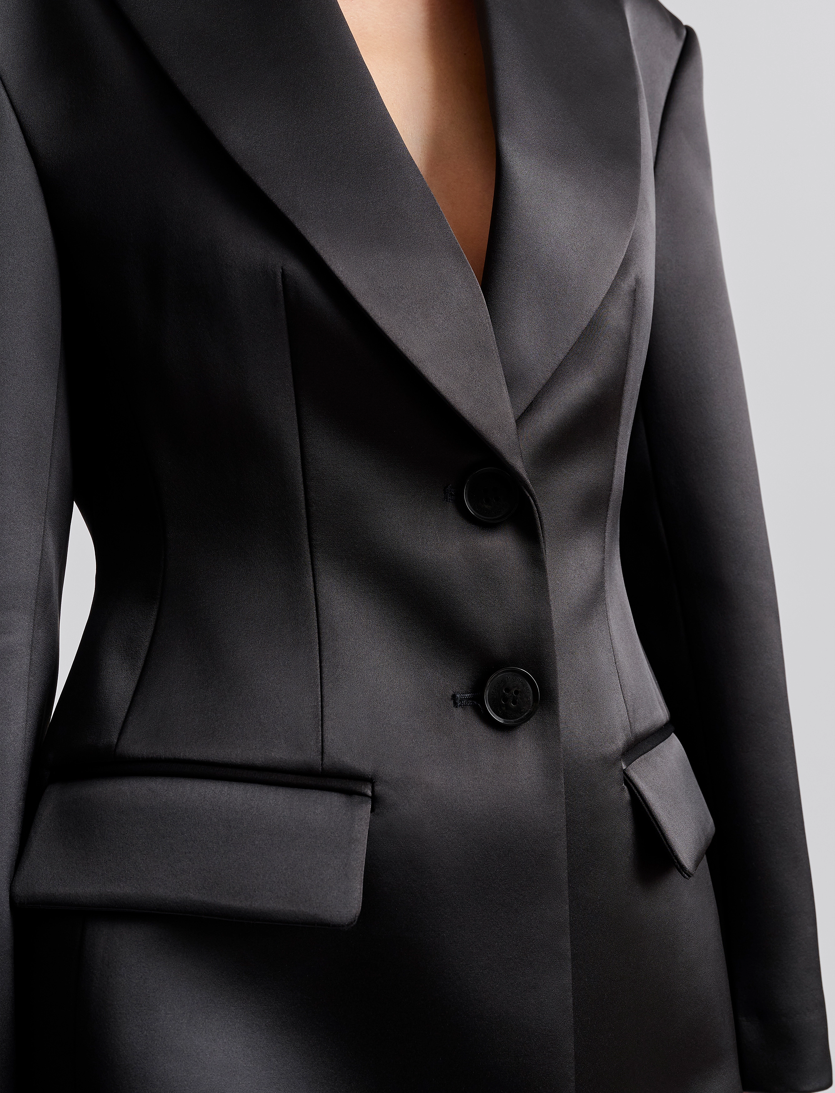 Malina - Ella Tailored Peplum blazer - enkelknäppta kavajer - black - 5