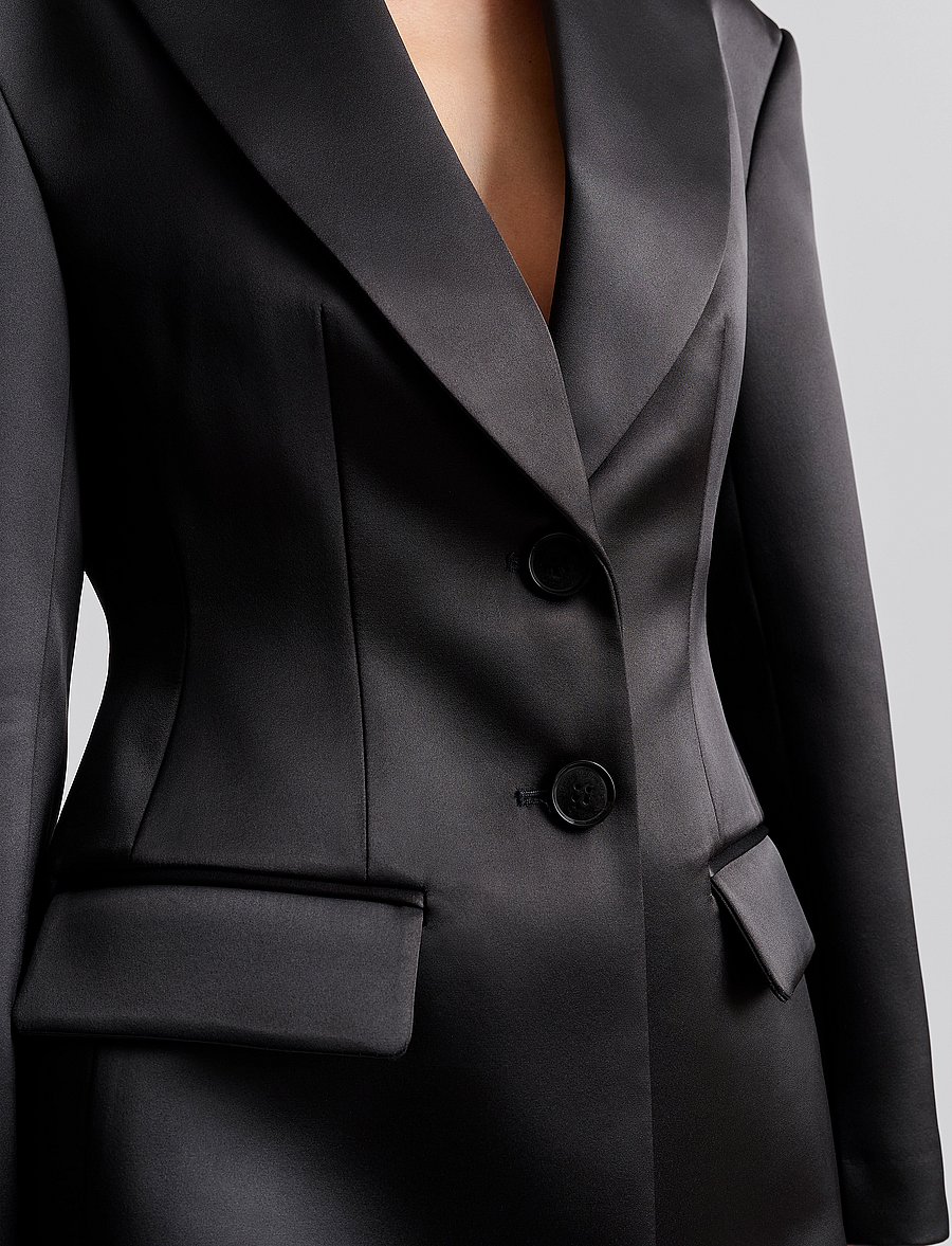 Malina - Ella Tailored Peplum blazer - einreihige blazer - black - 5