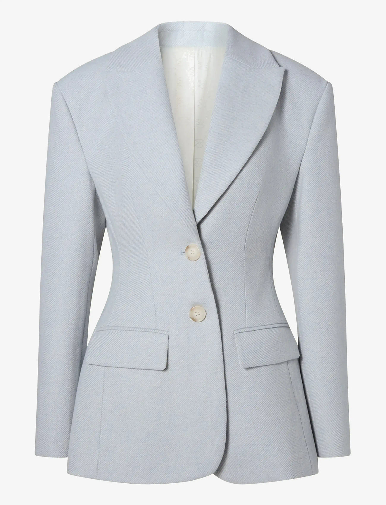 Malina - Ella Tailored Peplum blazer - einreihige blazer - blue fishbone - 1