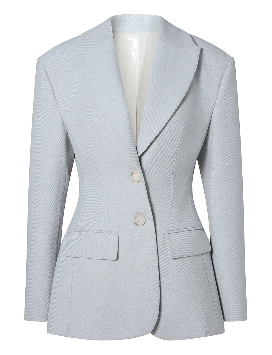 Malina - Ella Tailored Peplum blazer - blazers met één knopenrij - blue fishbone - 1