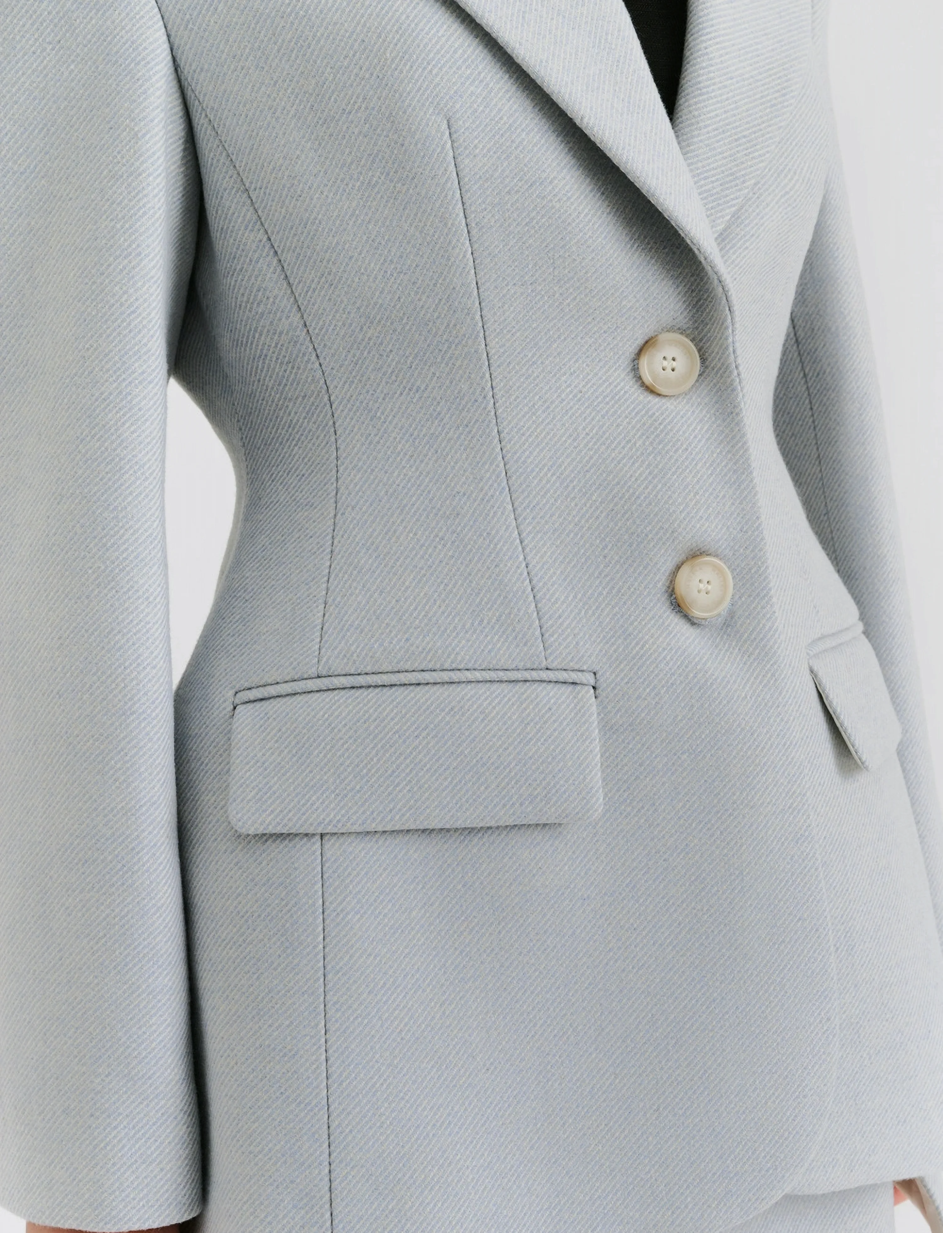 Malina - Ella Tailored Peplum blazer - blazers met één knopenrij - blue fishbone - 3