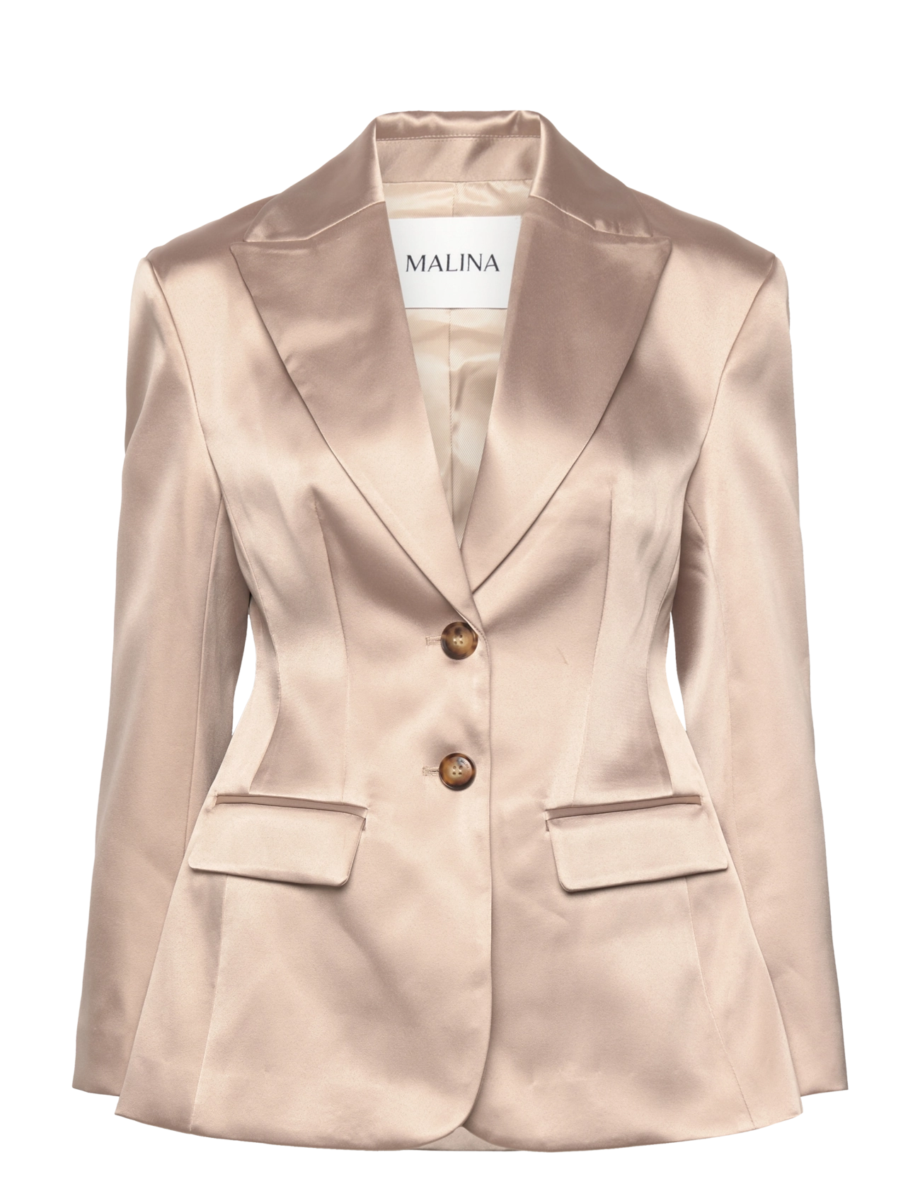 Malina Ella Tailored Peplum blazer - Transitional Layering - CHAMPAGNE / gold