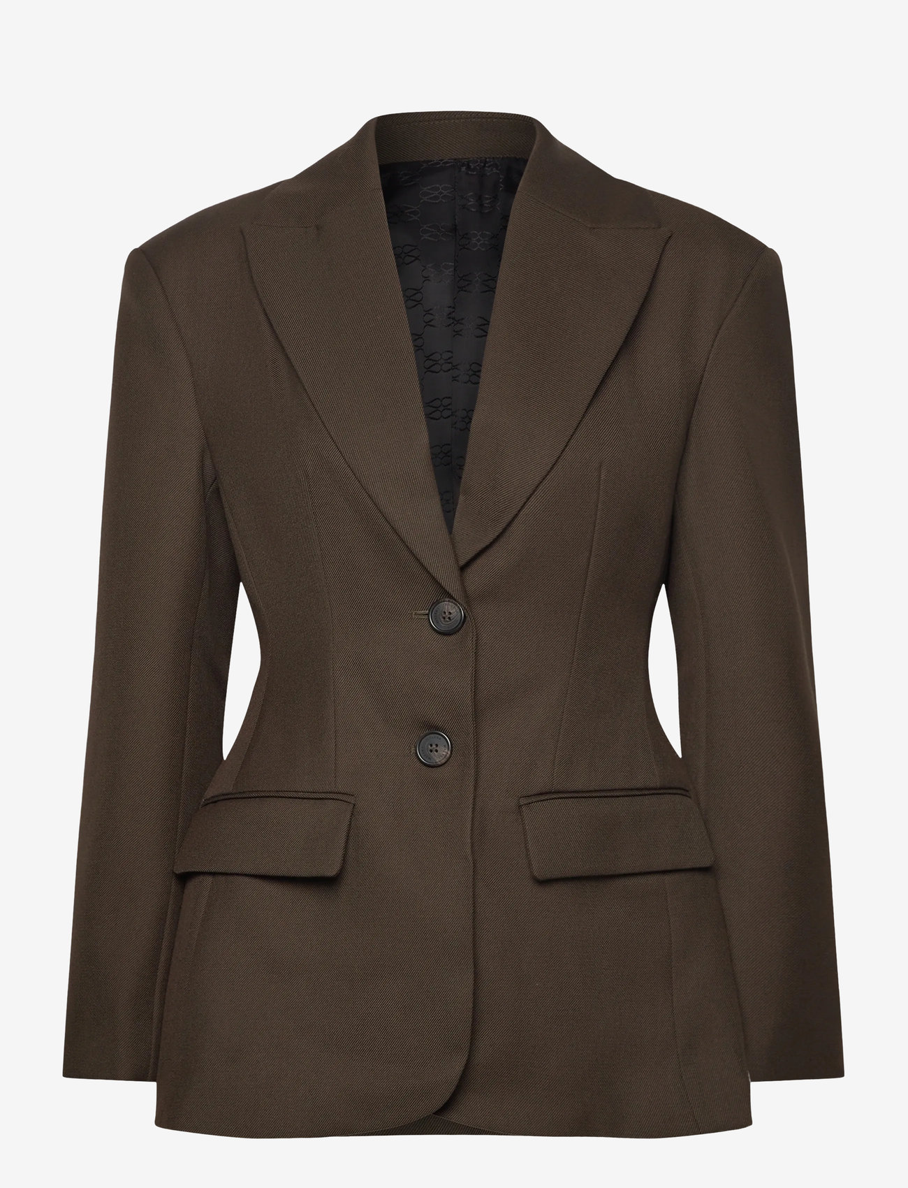 Malina - Ella Tailored Peplum blazer - enkelknäppta kavajer - olive - 1