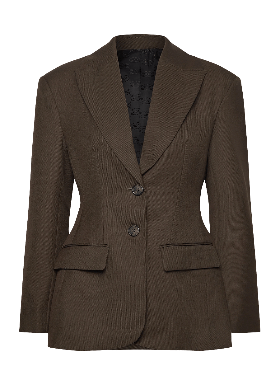 Malina - Ella Tailored Peplum blazer - einreihige blazer - olive - 1