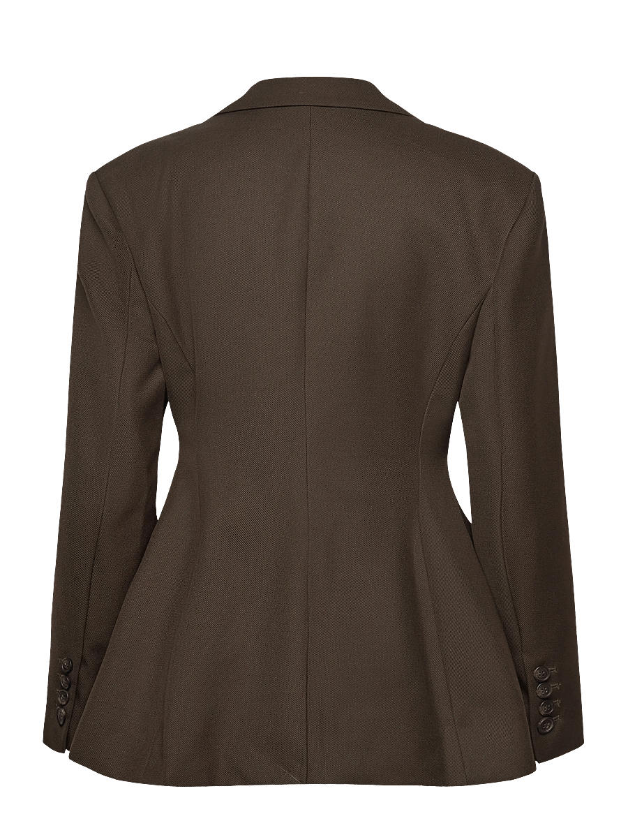 Malina - Ella Tailored Peplum blazer - einreihige blazer - olive - 2