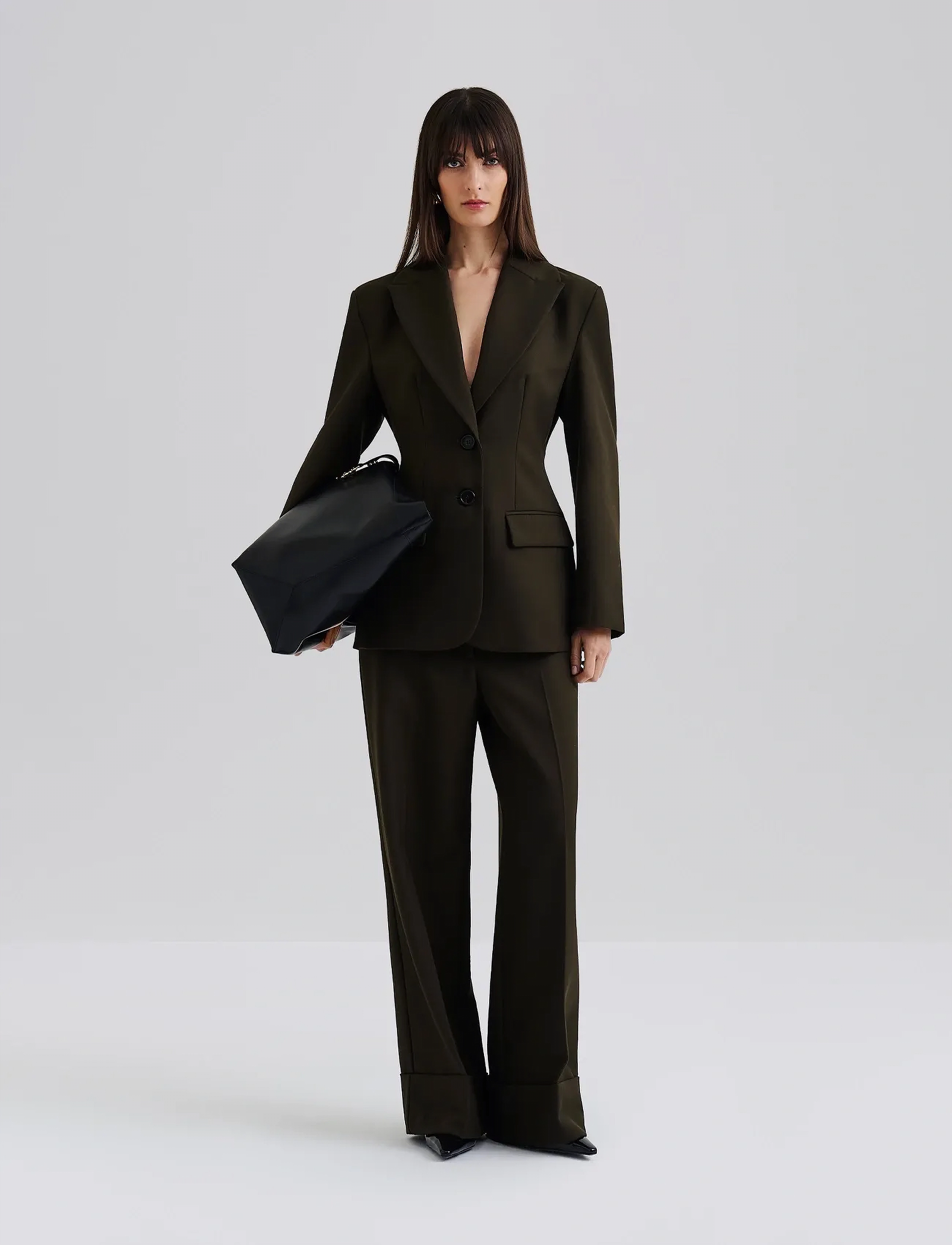 Malina - Ella Tailored Peplum blazer - single breasted blazers - olive - 5