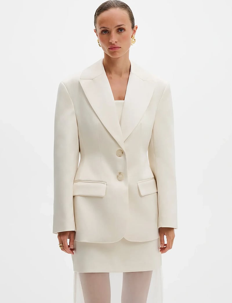 Malina - Ella tailored peplum blazer - einreihige blazer - vanilla - 0