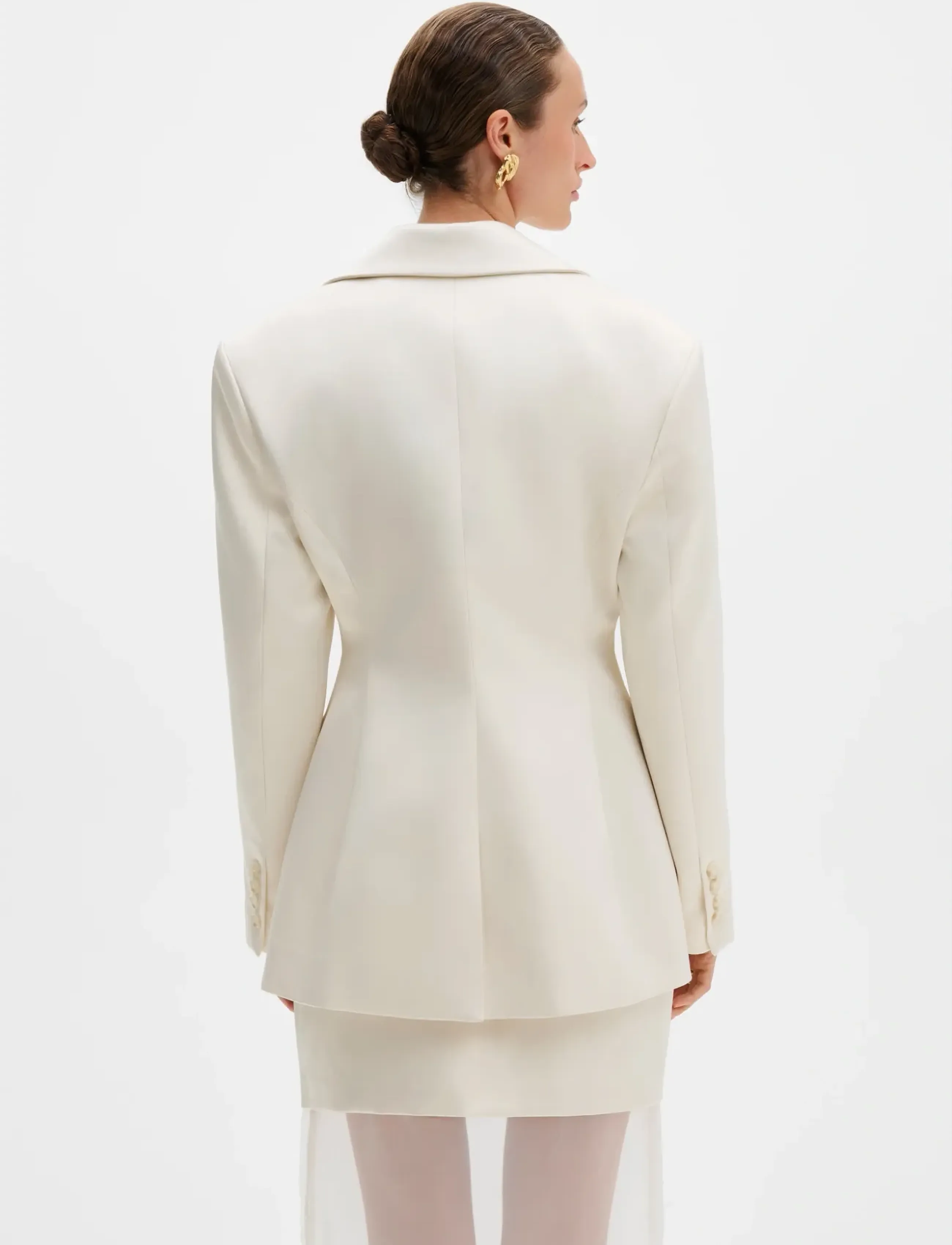 Malina - Ella Tailored Peplum blazer - einreihige blazer - vanilla - 2