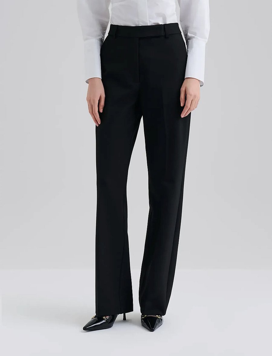 Malina - Betty High Rise Straight Pants - hose mit geradem bein - black - 0