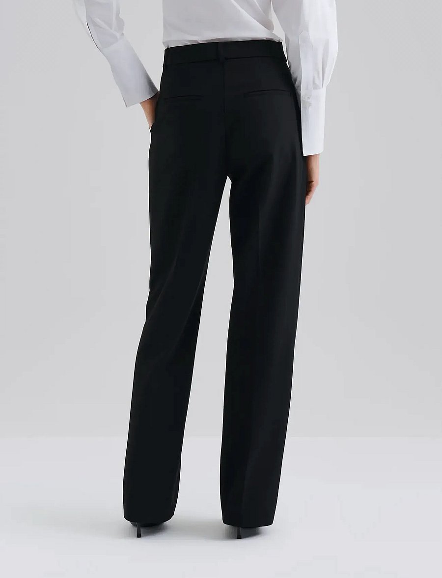 Malina - Betty High Rise Straight Pants - hose mit geradem bein - black - 2