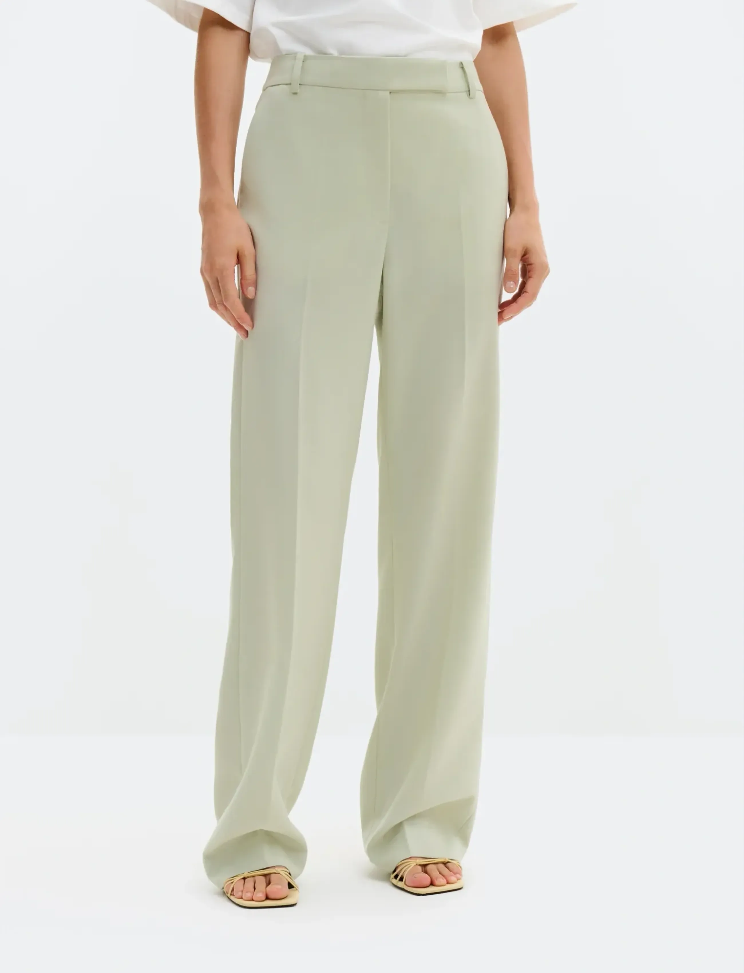 Malina Betty High Rise Straight Pants - Officewear - SAGE / green