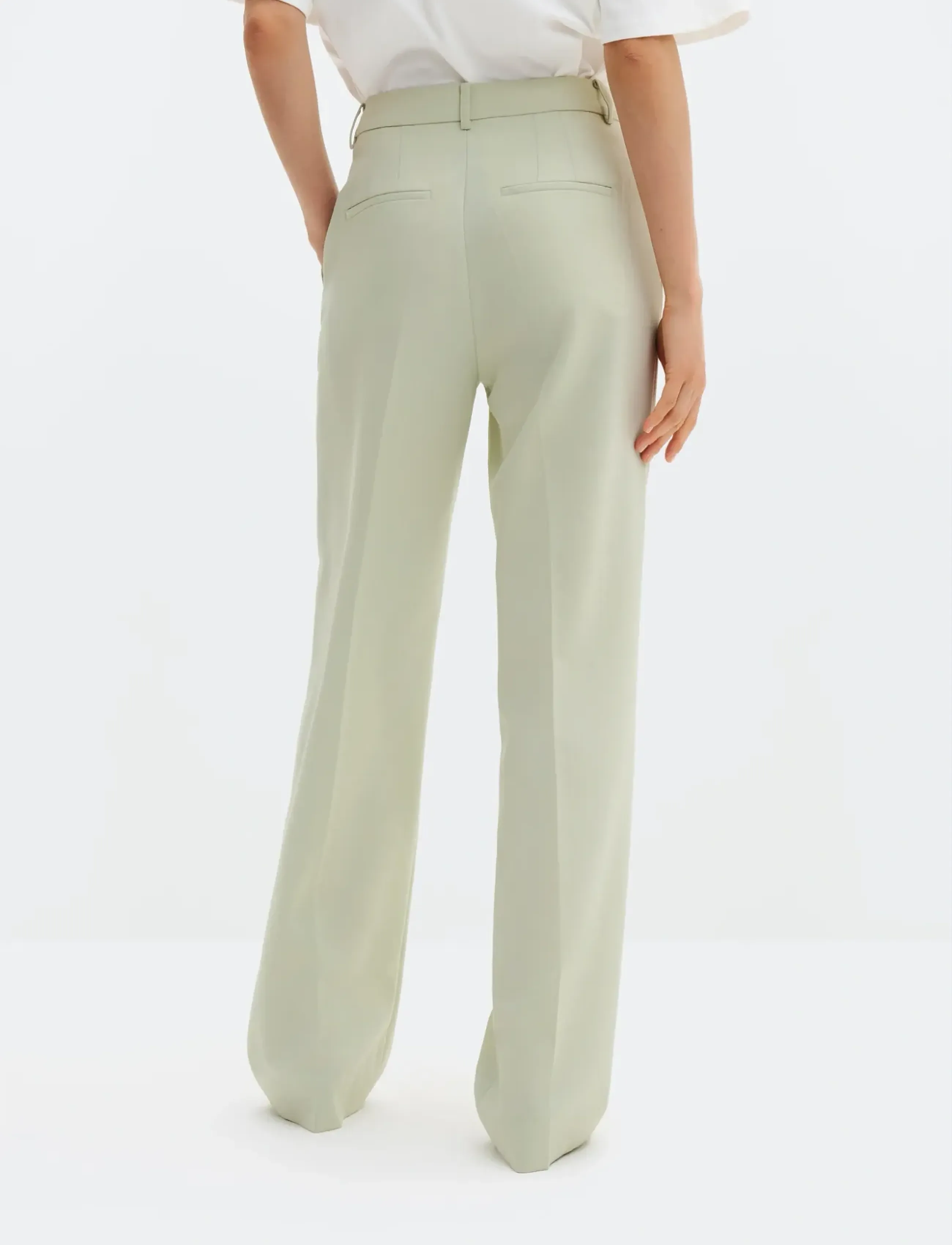 Malina - Betty High Rise Straight Pants - raka byxor - sage - 2
