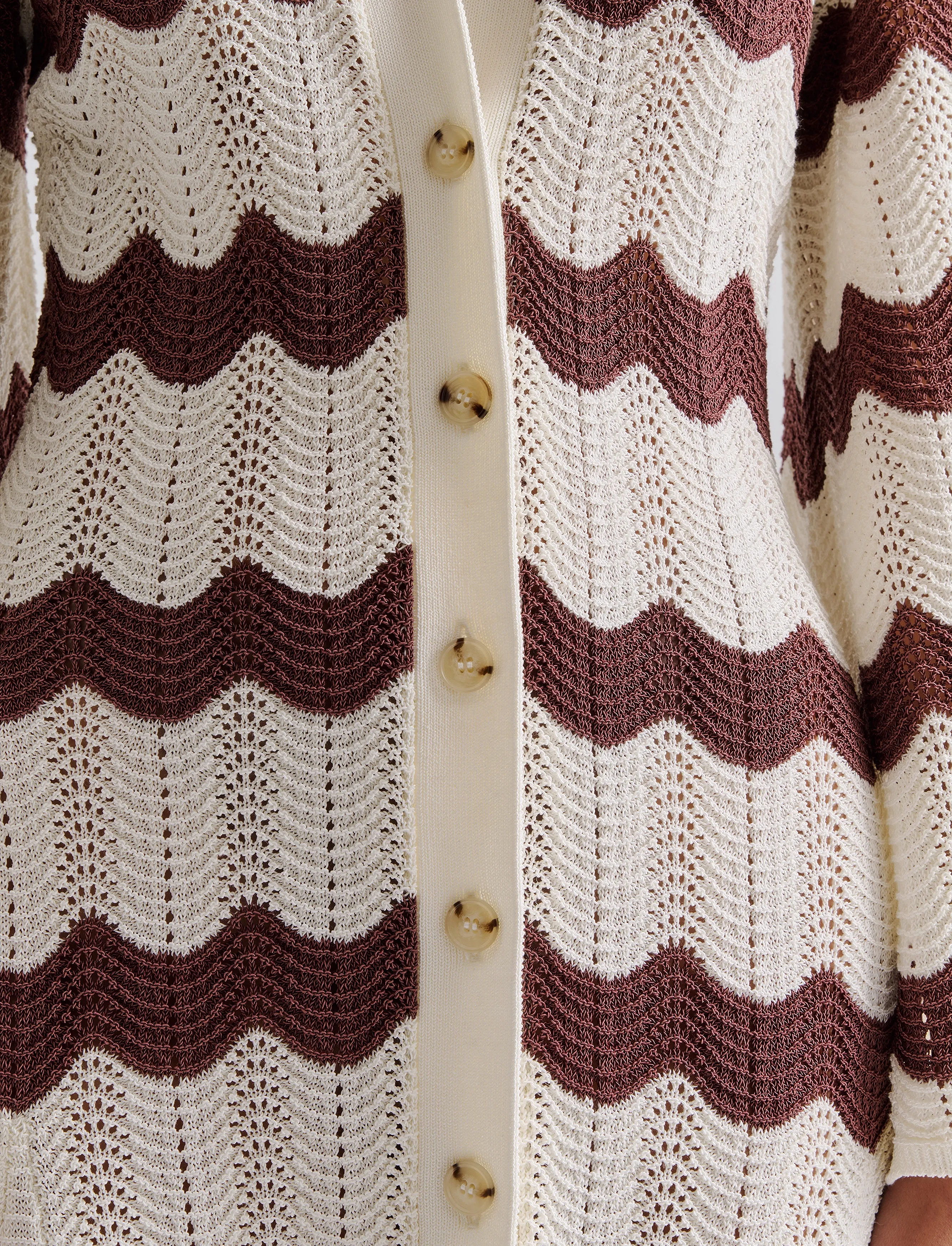 Malina - Isobel Wide Sleeve Knitted Midi Dress - knitted dresses - brown stripe - 4