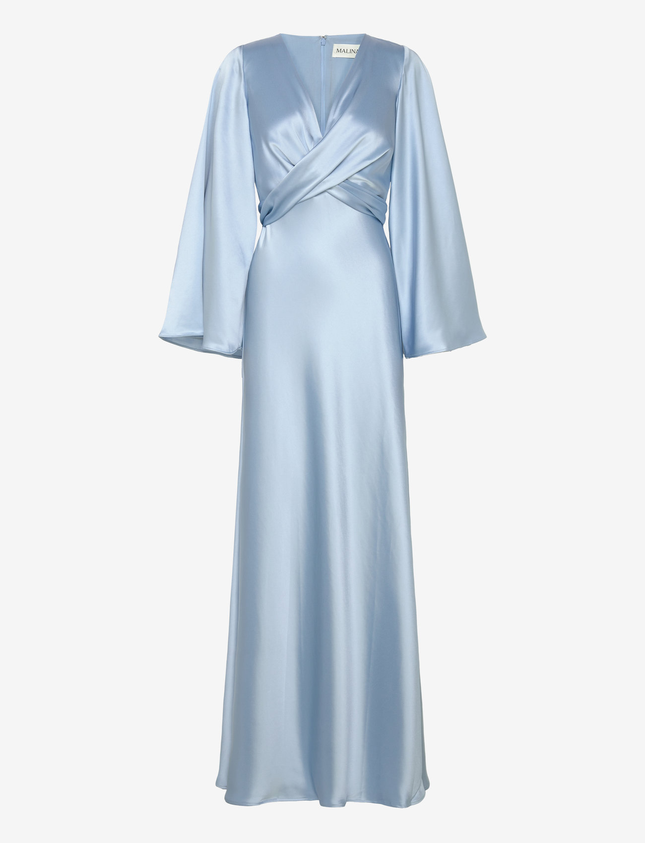 Malina - Juliet wrap detailed maxi dress - dusty blue - 1