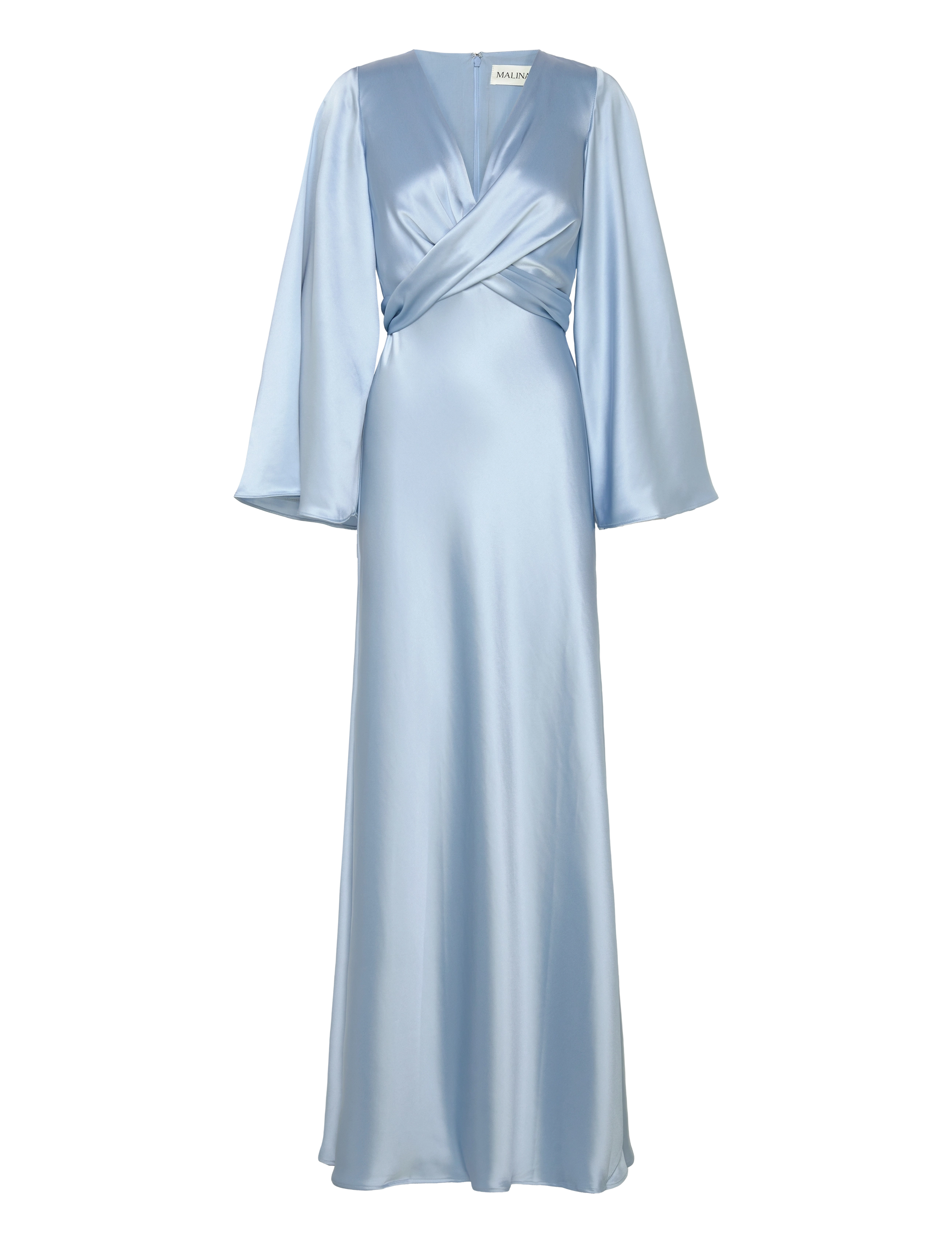 Juliet wrap detailed maxi dress - DUSTY BLUE