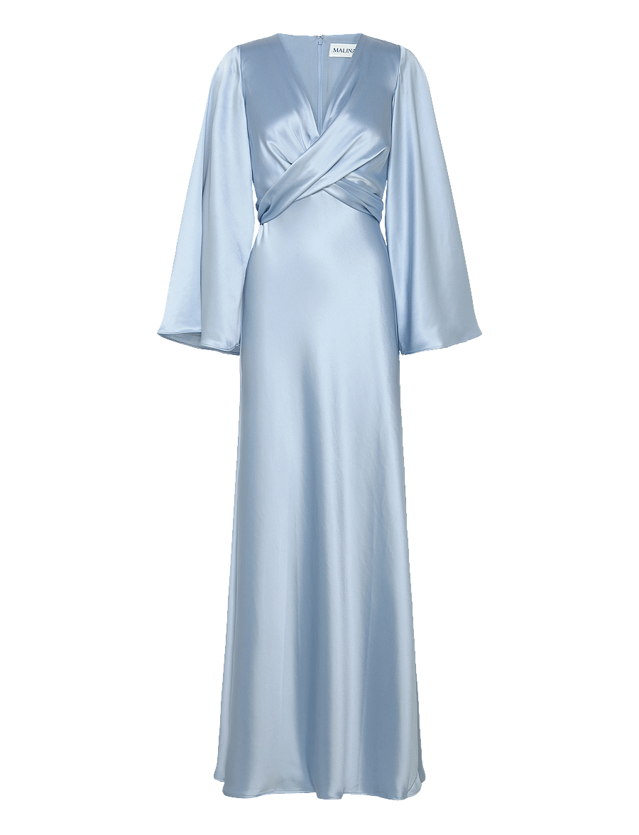 Malina - Juliet wrap detailed maxi dress - abendkleider - dusty blue - 1