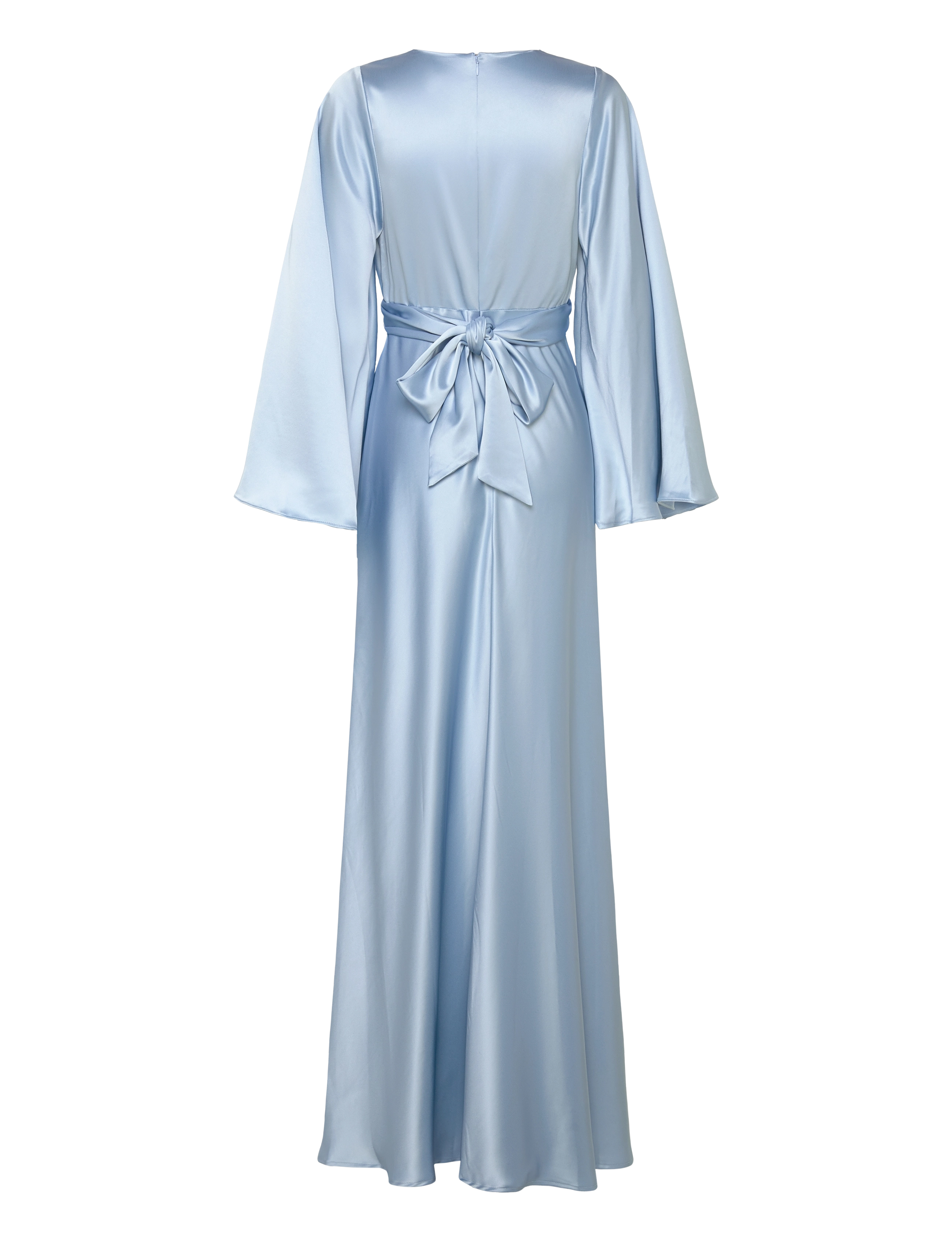 Malina - Juliet wrap detailed maxi dress - síðir kjólar - dusty blue - 2