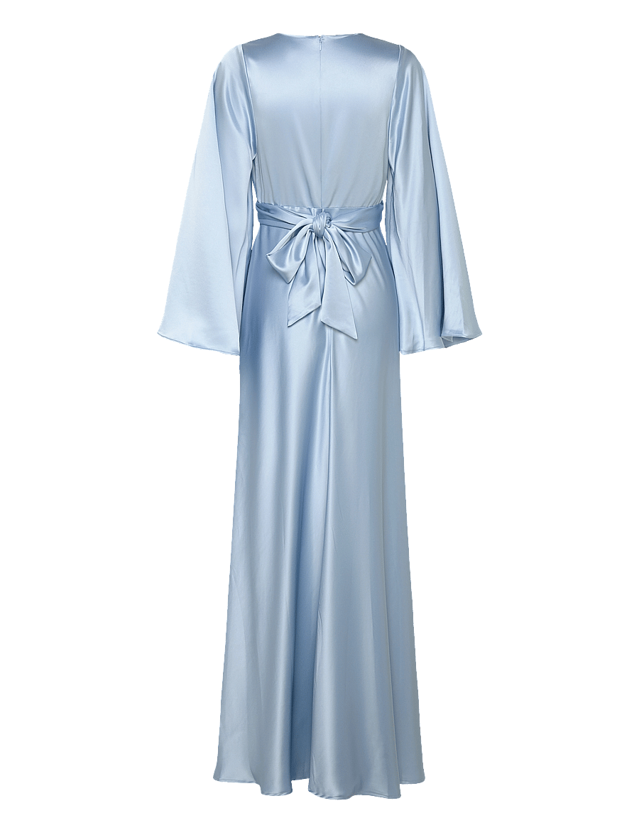 Malina - Juliet wrap detailed maxi dress - abendkleider - dusty blue - 2