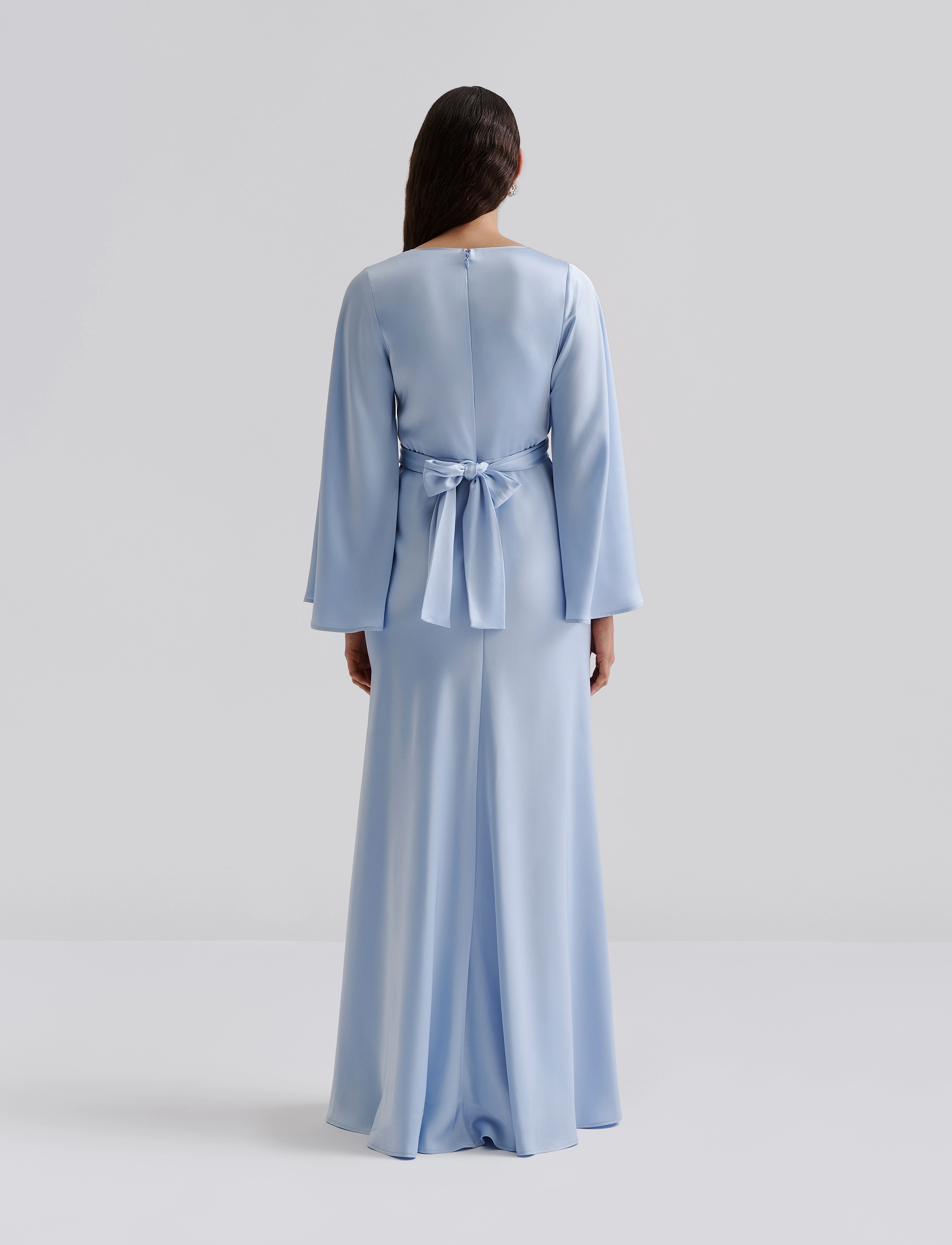 Malina - Juliet wrap detailed maxi dress - síðir kjólar - dusty blue - 3