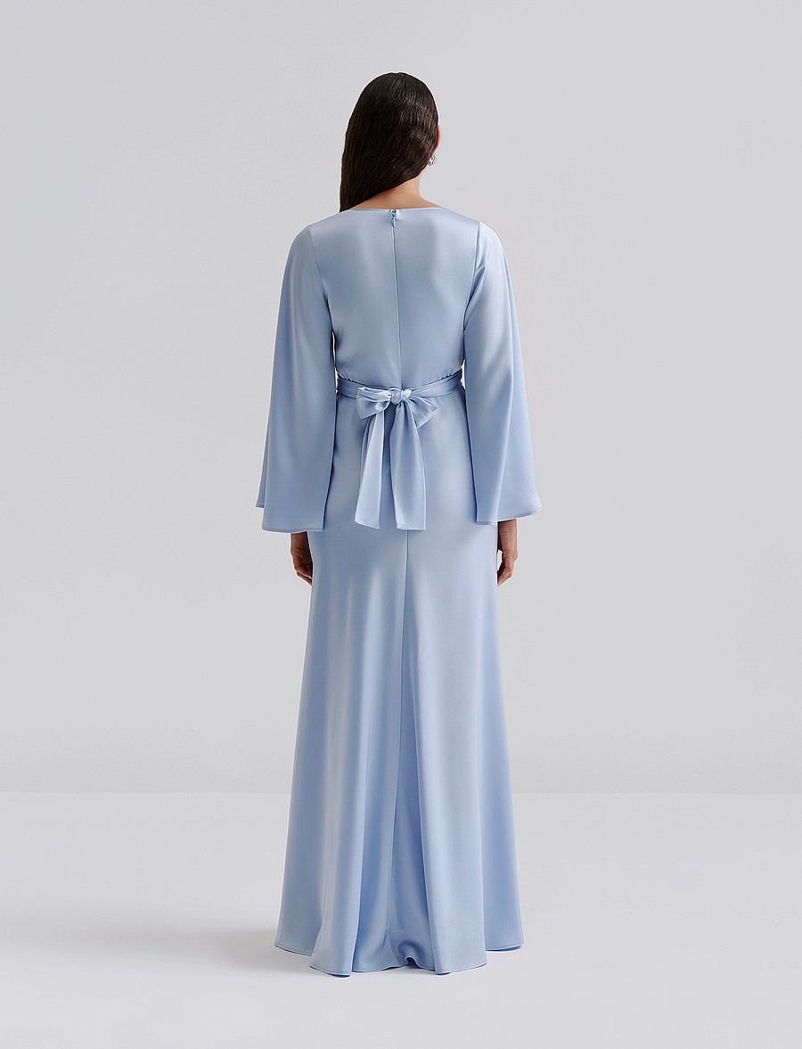 Malina - Juliet wrap detailed maxi dress - abendkleider - dusty blue - 3