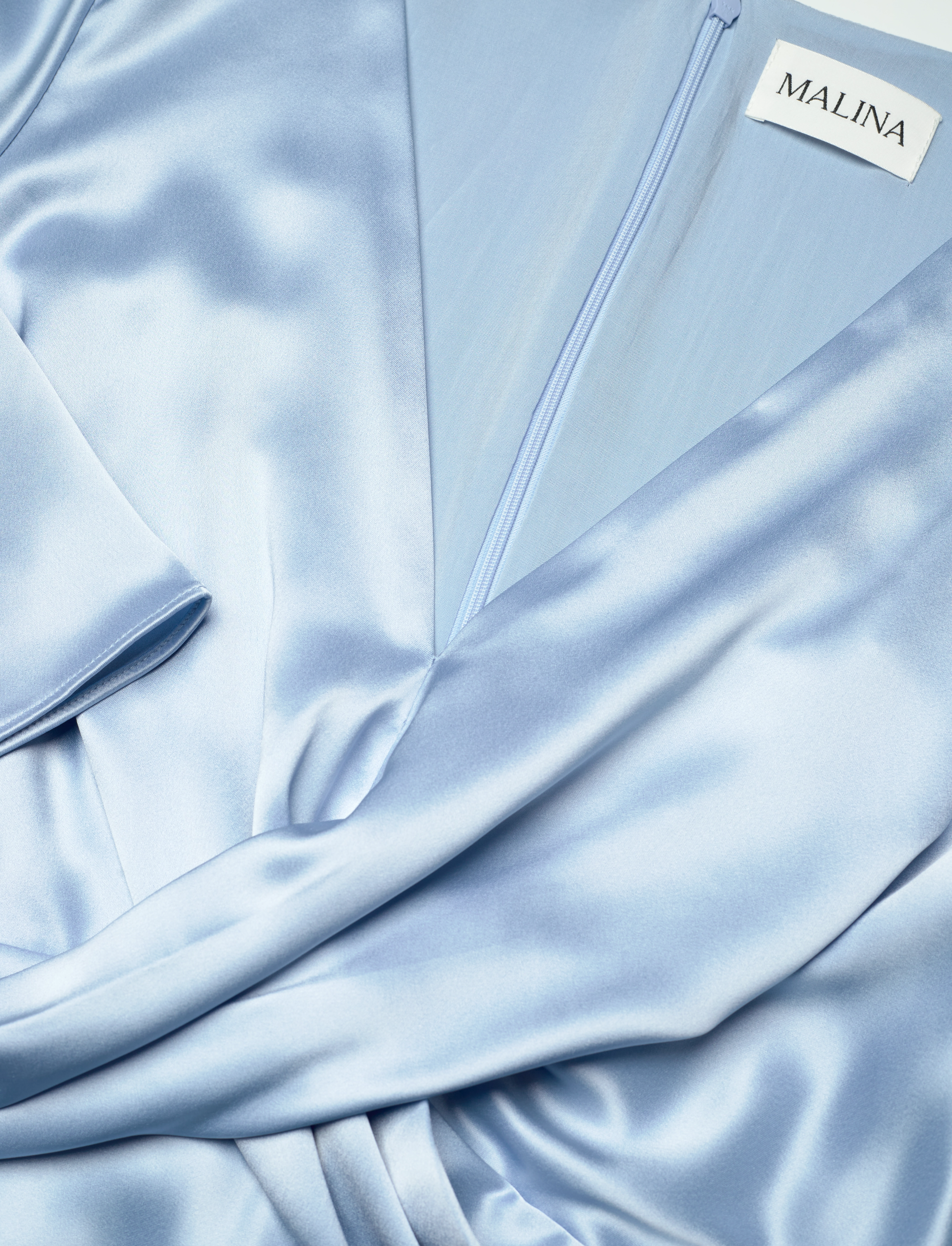 Malina - Juliet wrap detailed maxi dress - síðir kjólar - dusty blue - 5