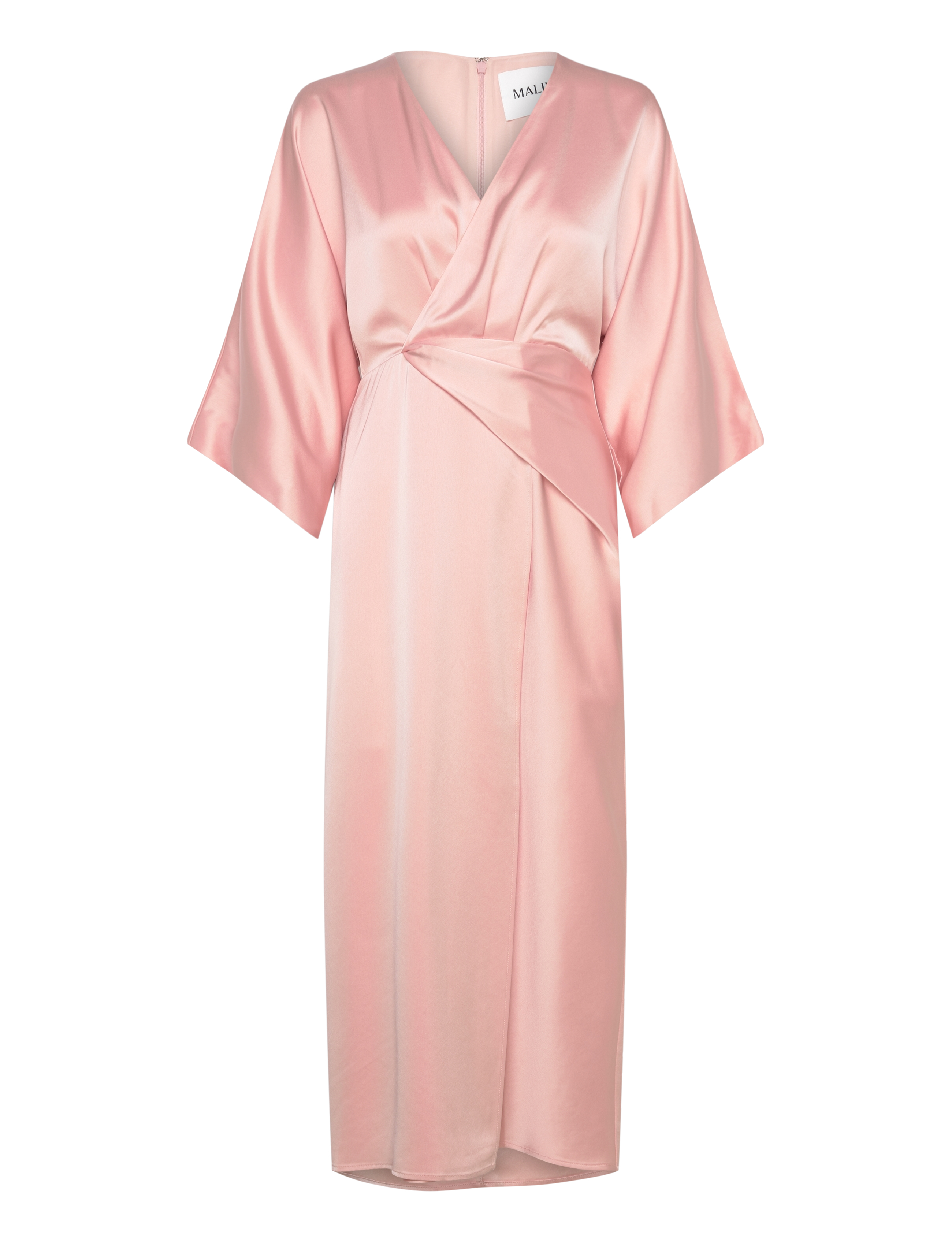MALINA Erica Wrap Detailed Midi Kleid Pink - XS - Damen