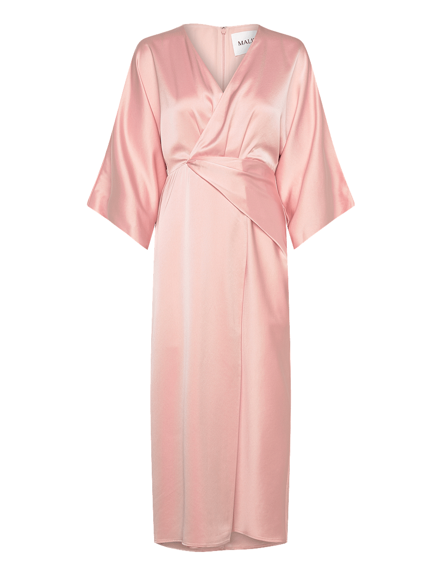 Malina - Erica wrap detailed midi dress - pink - 1