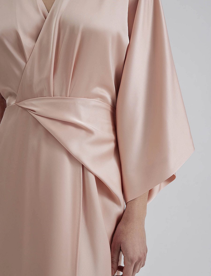 Malina - Erica wrap detailed midi dress - pink - 4