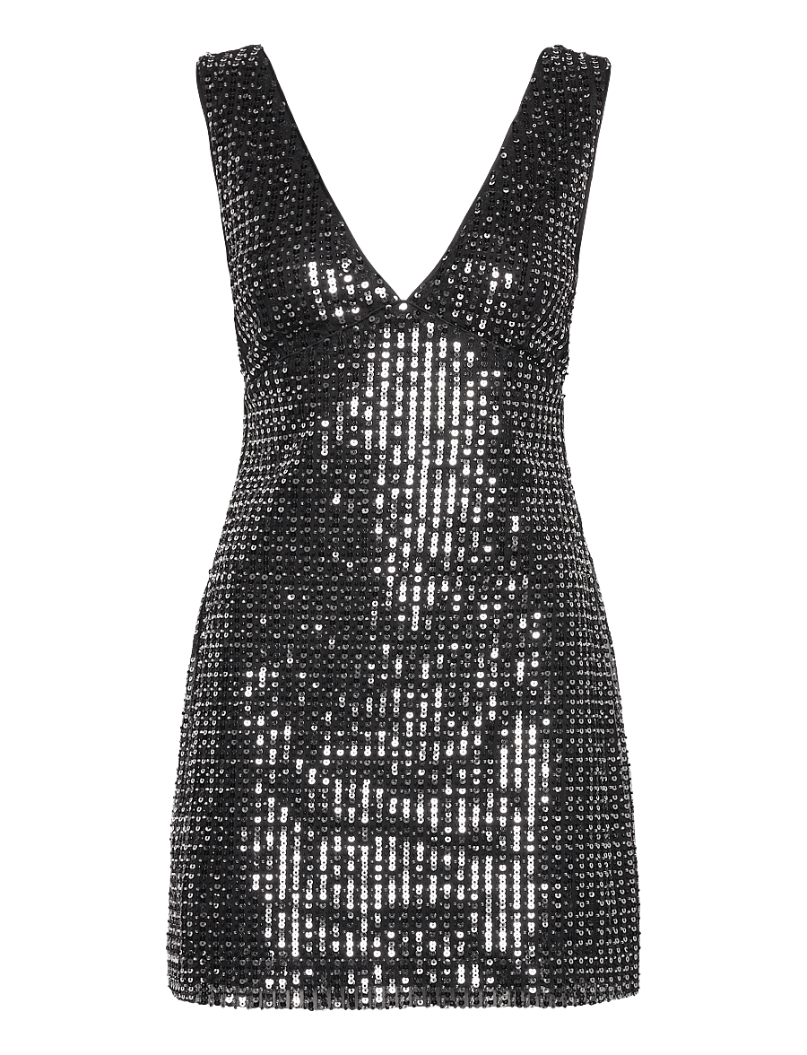 Malina - Ellen Sequin Deep V mini dress - litritega kleidid - midnight sequin - 1
