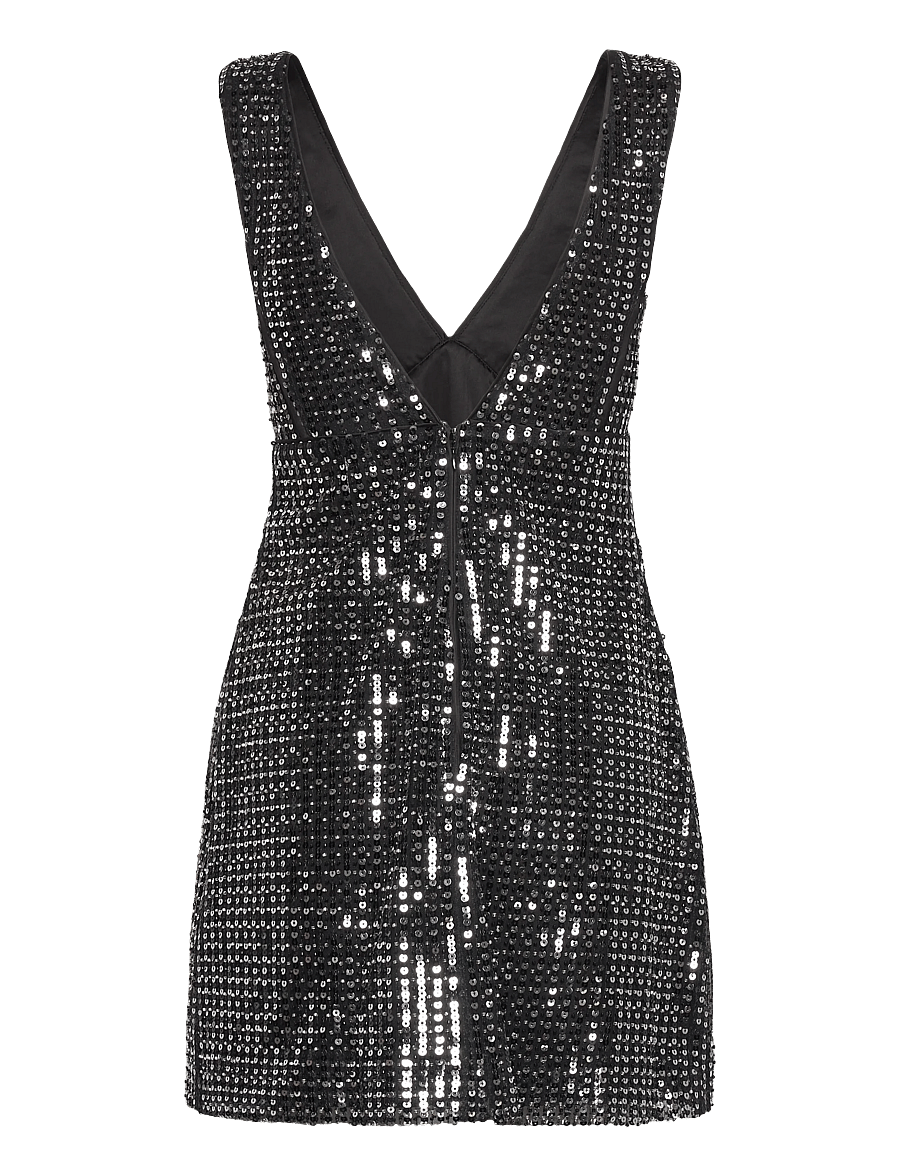 Malina - Ellen Sequin Deep V mini dress - litritega kleidid - midnight sequin - 2