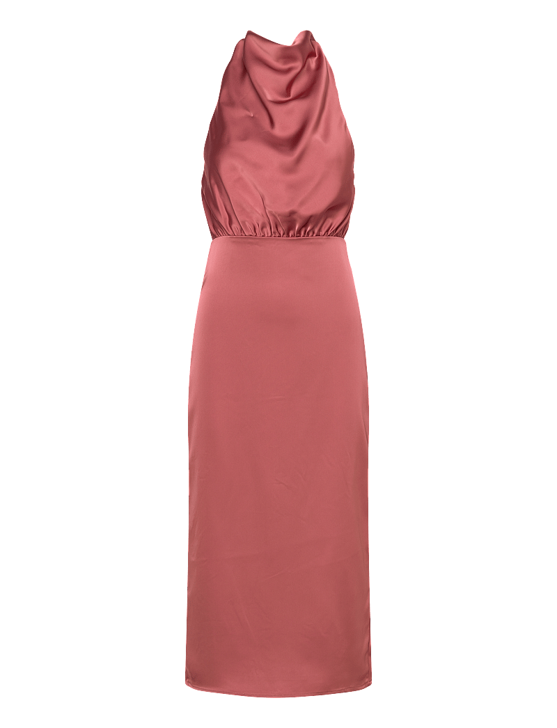 Malina - Solange open back halterneck midi dress - kokteilikleidid - terracotta - 1