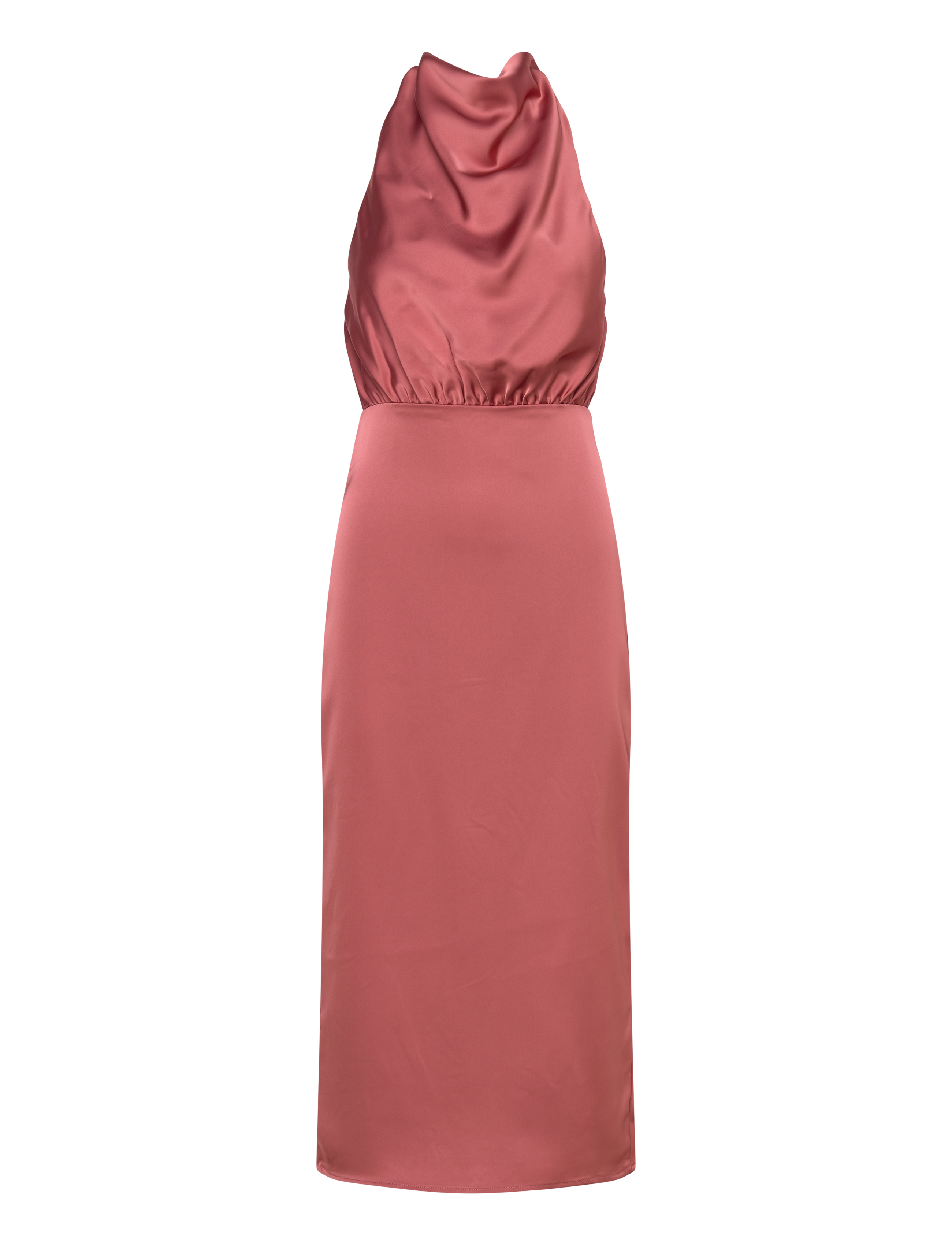 Malina Solange open back halterneck midi dress - Klänningar - TERRACOTTA / pink/rose