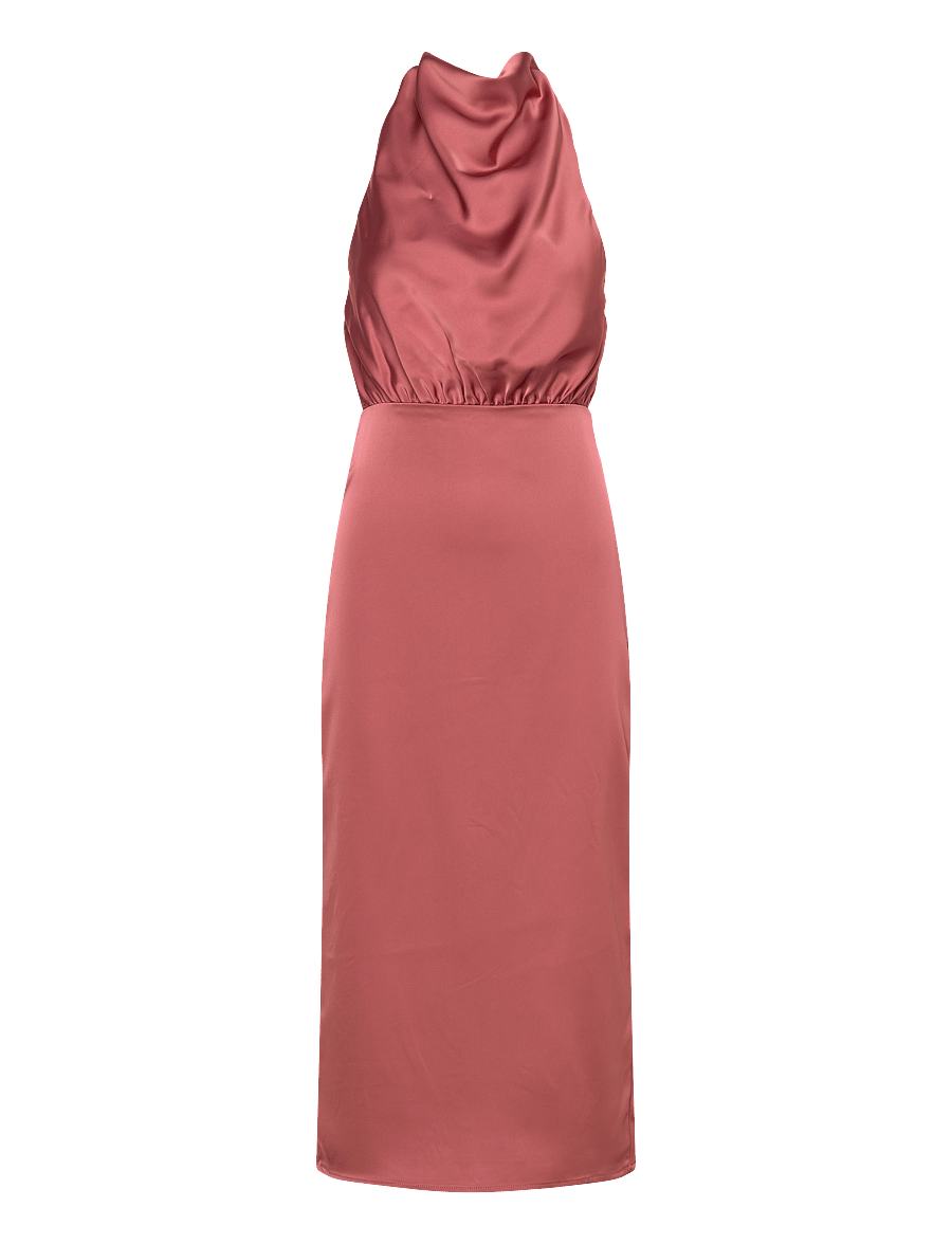 Malina - Solange open back halterneck midi dress - cocktailklänningar - terracotta - 1