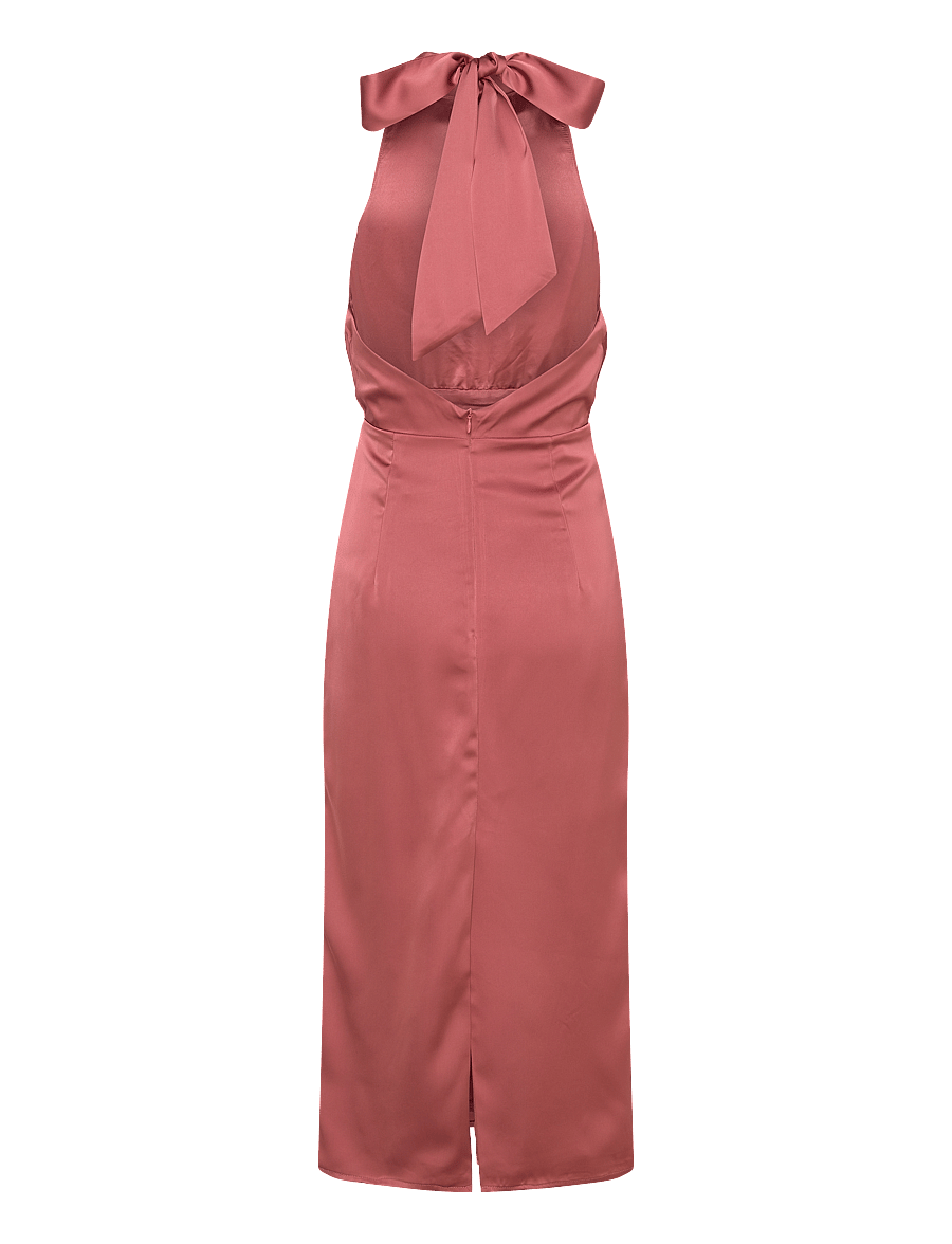 Malina - Solange open back halterneck midi dress - cocktailklänningar - terracotta - 2