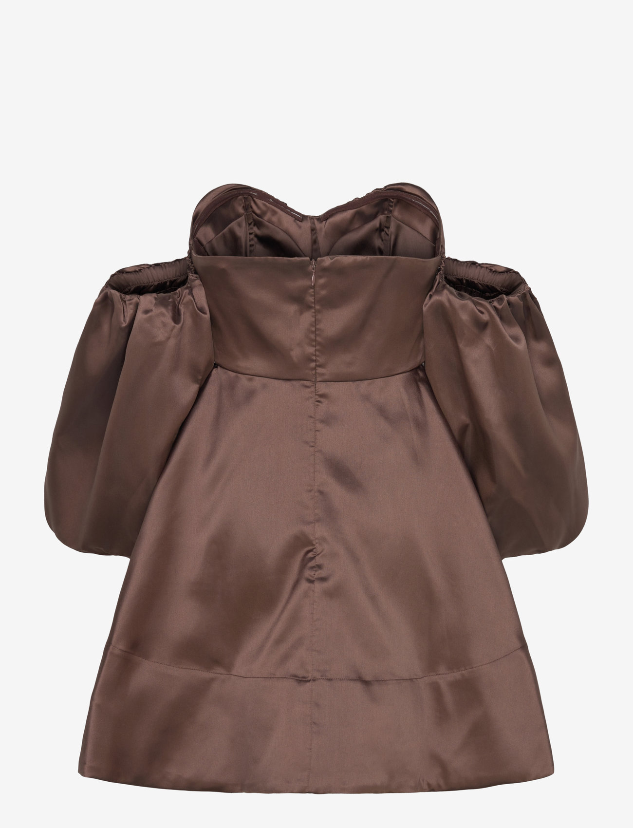 Malina - Val off-shoulder mini dress - brown - 2