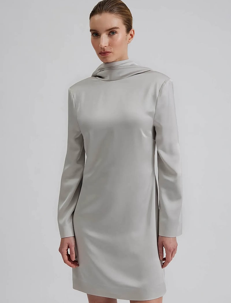 Malina - Joline draped back mini dress - festklänningar - steel grey - 0