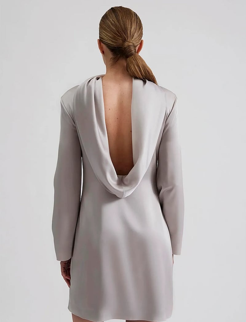 Malina - Joline draped back mini dress - festklänningar - steel grey - 3