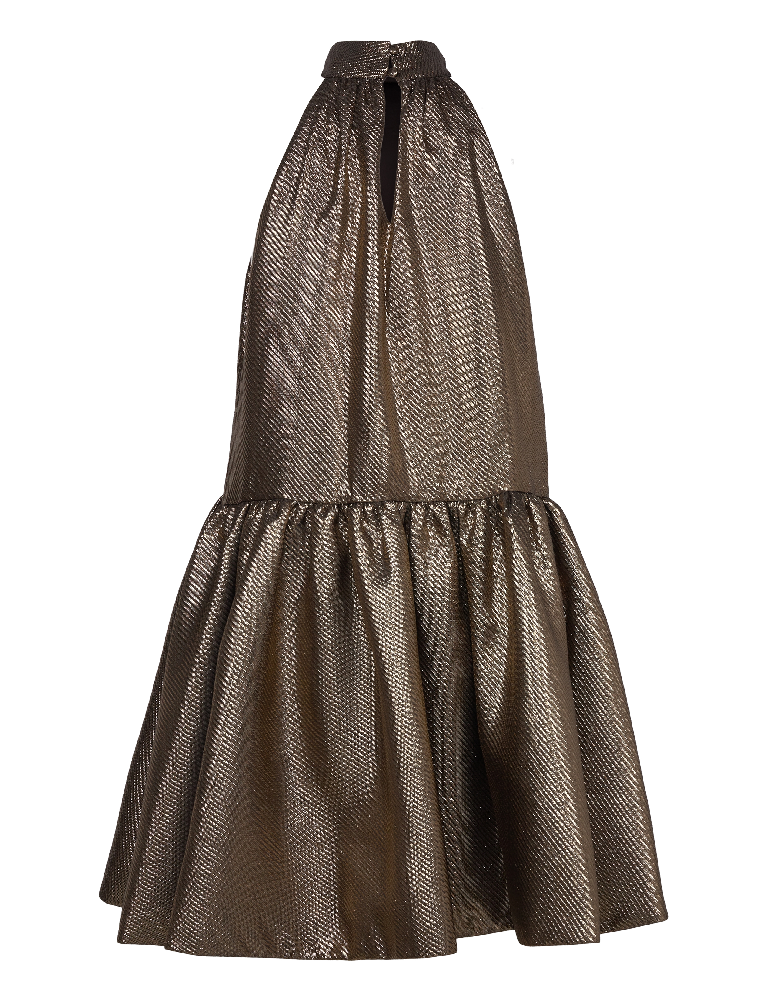 Malina - Flora halterneck mini dress - festkjoler - gold - 2