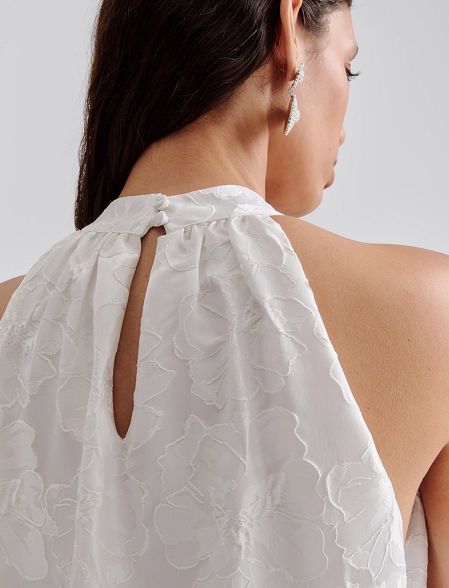 Malina - Flora halterneck mini dress - confirmation - white - 5