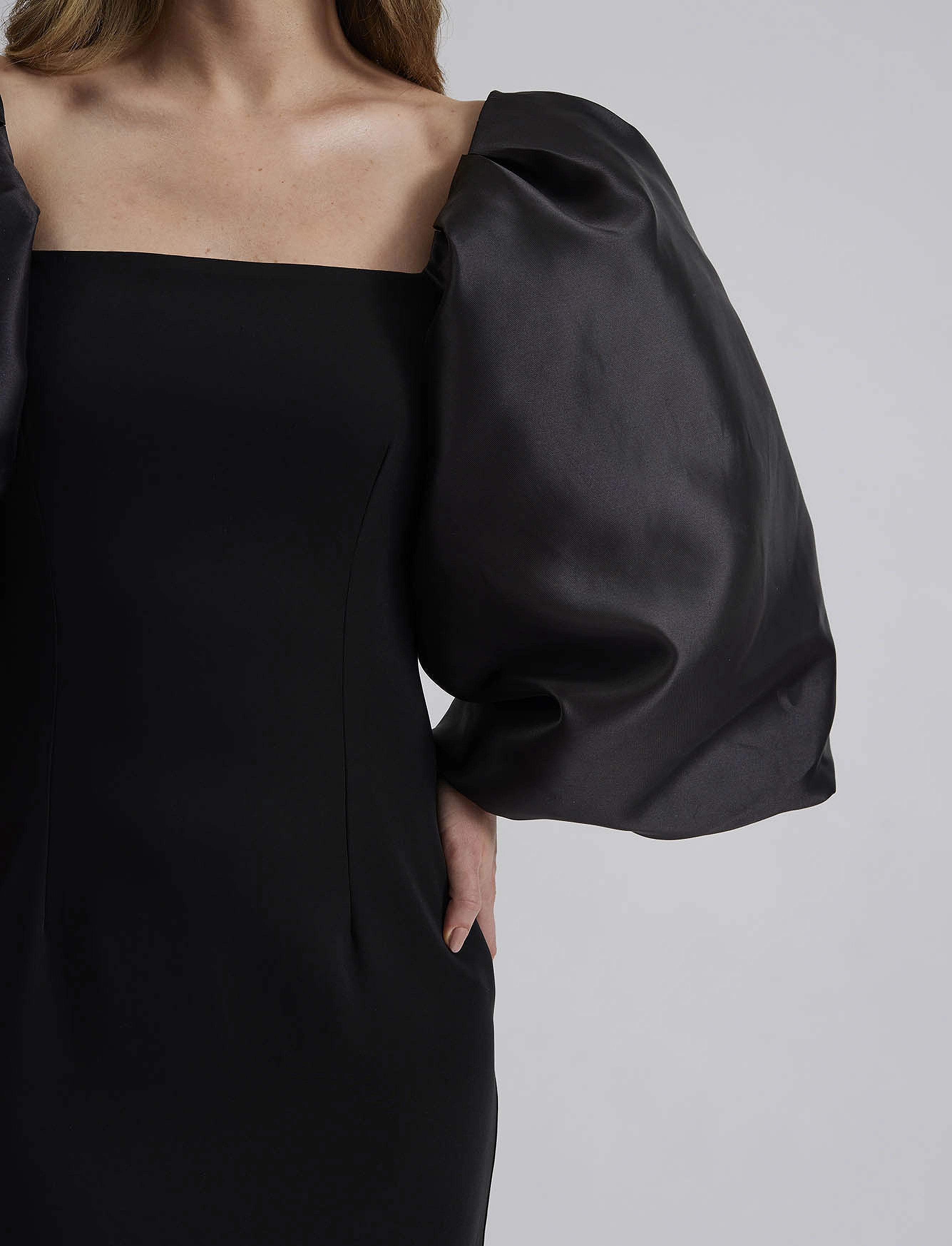 Malina - Helena pouf sleeve maxi dress - black - 4