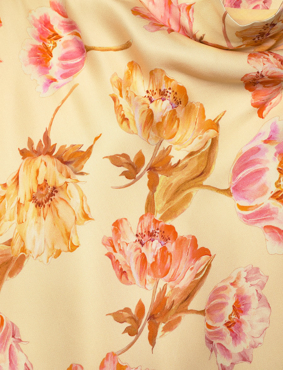 Malina - Alivia Short Sleeve satin midi dress - cocktailkleider - lemon peony - 5
