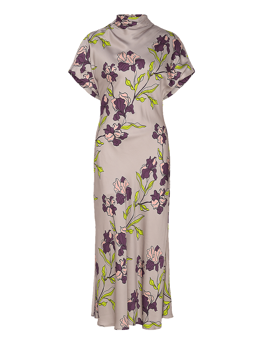 Malina - Alivia Short Sleeve satin midi dress - cocktailkleider - multi coloured - 1