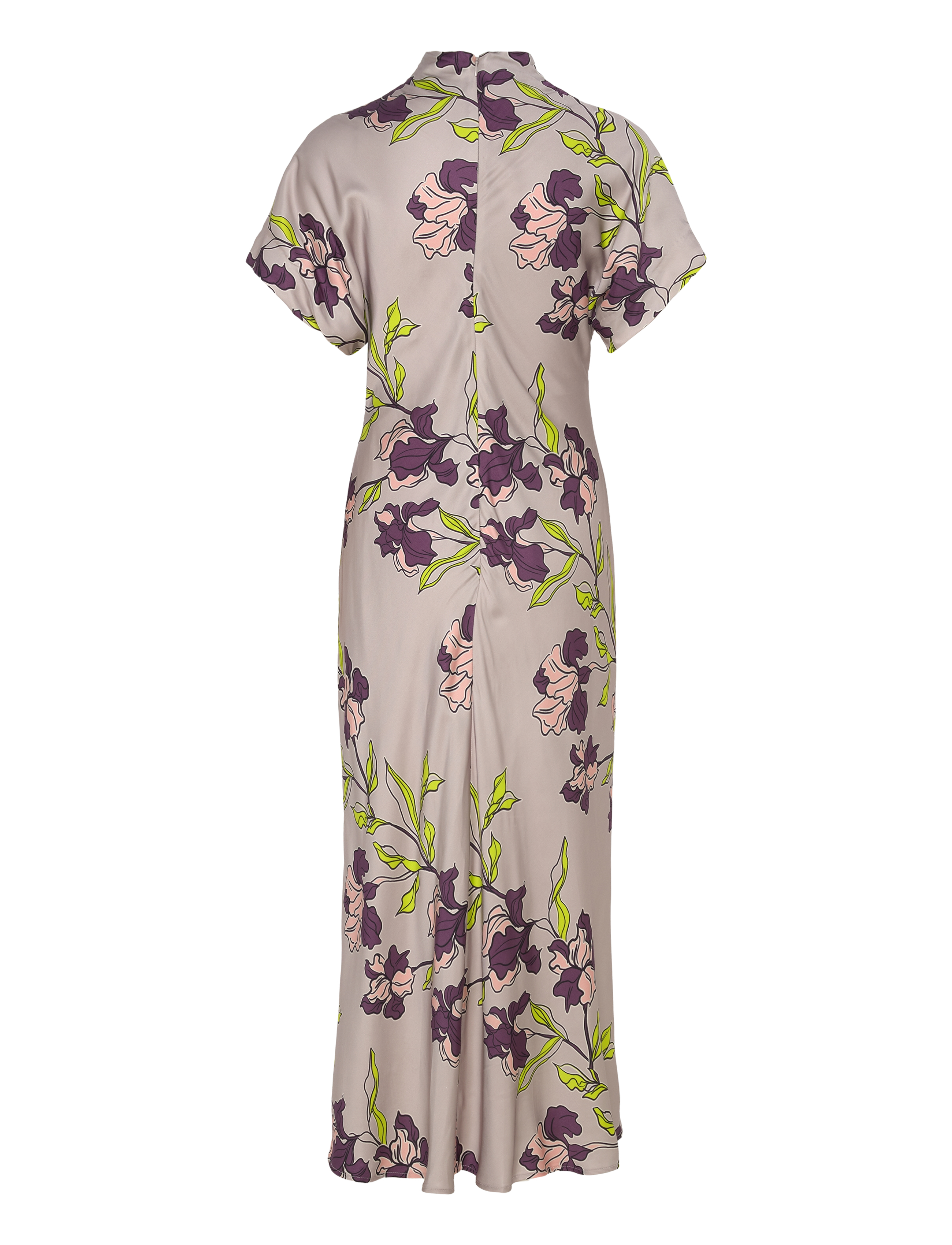 Malina - Alivia Short Sleeve Satin Midi Dress - multi coloured - 2