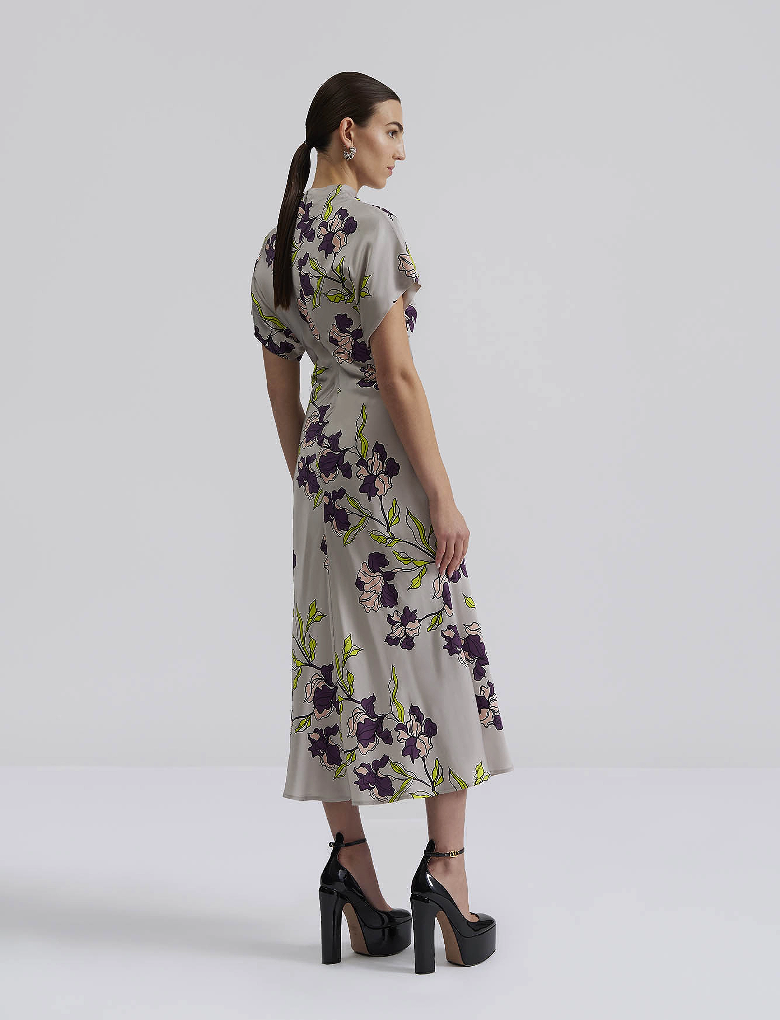 Alivia Short Sleeve Satin Midi Dress 2