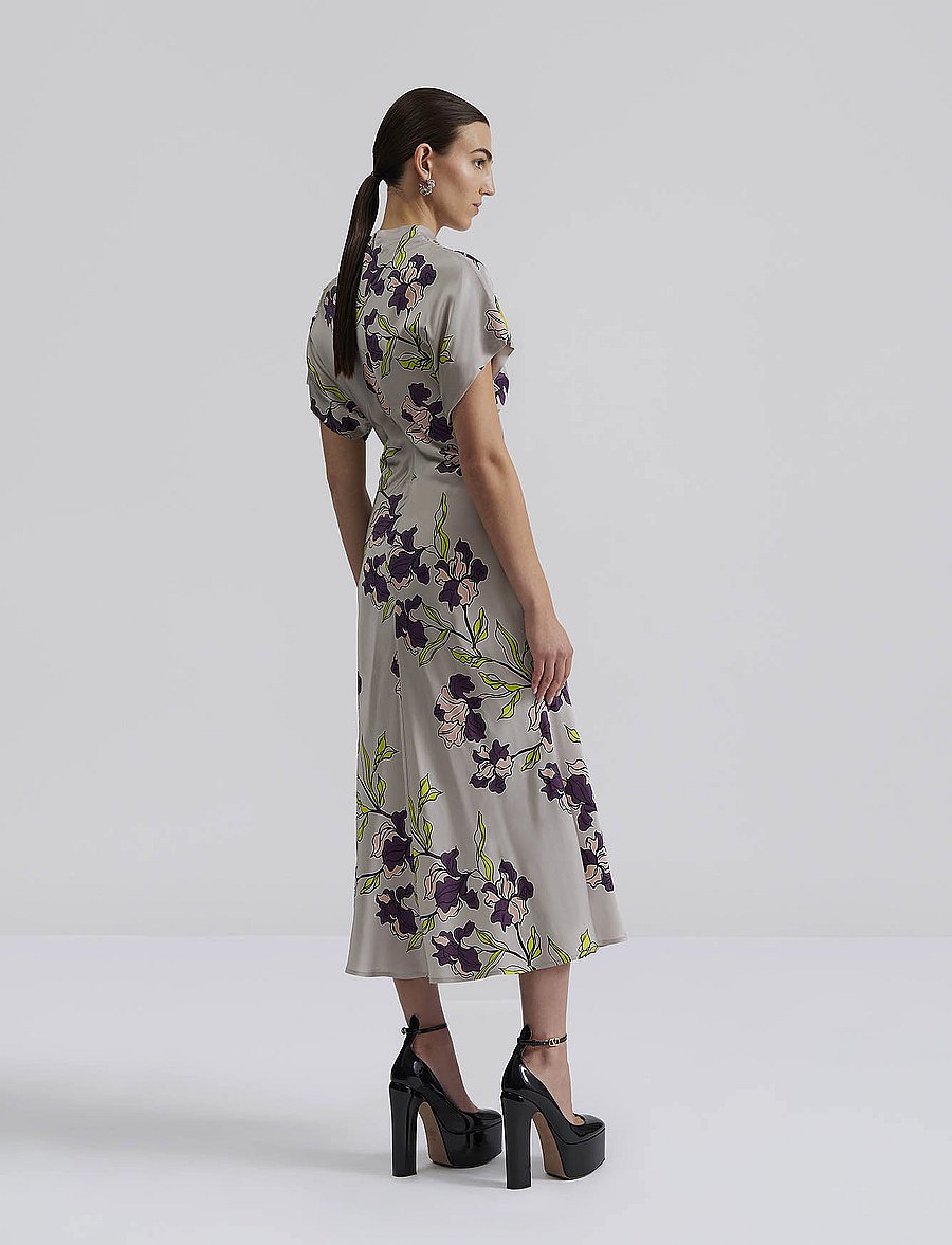 Malina - Alivia Short Sleeve satin midi dress - cocktailkleider - multi coloured - 3