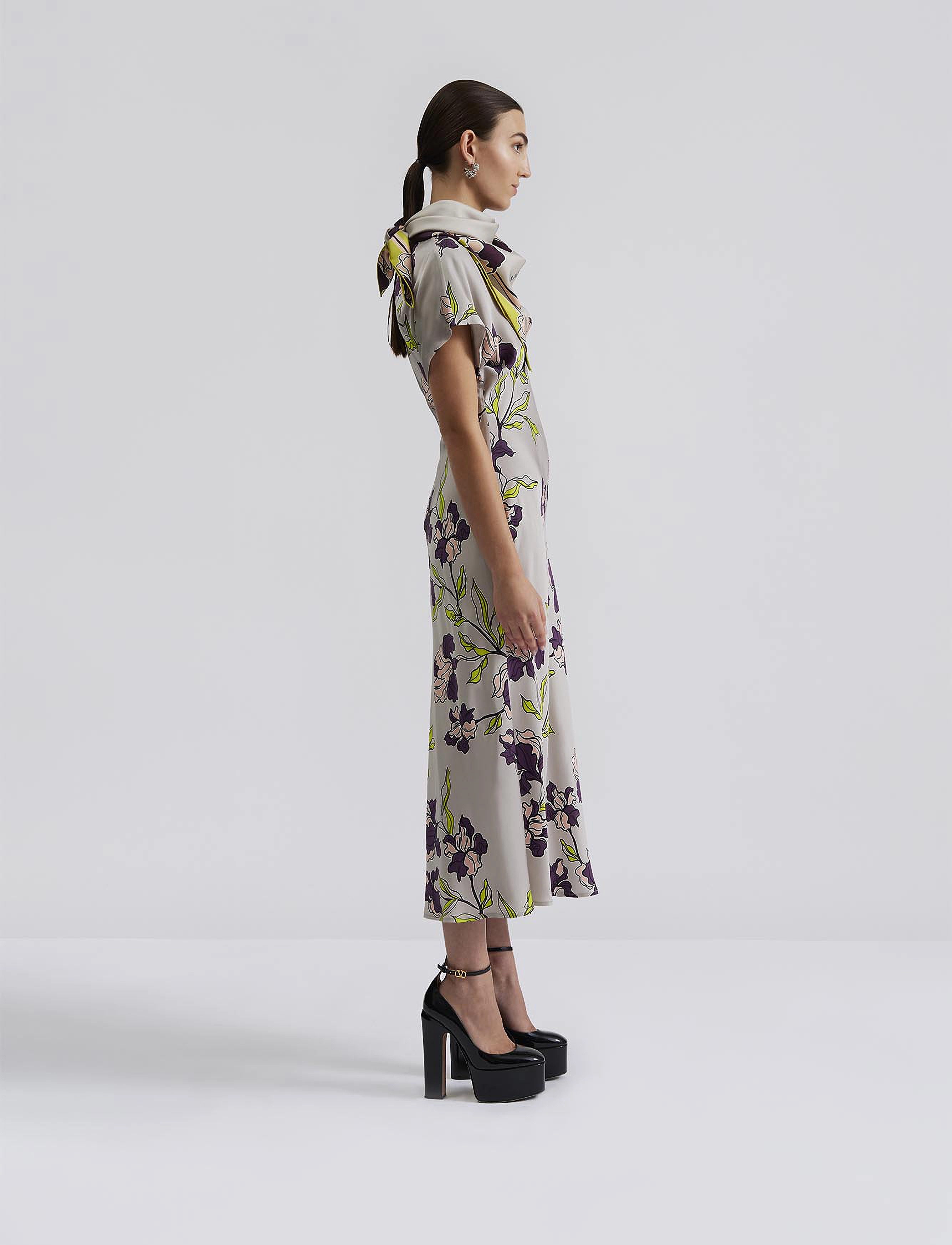 Alivia Short Sleeve Satin Midi Dress 3