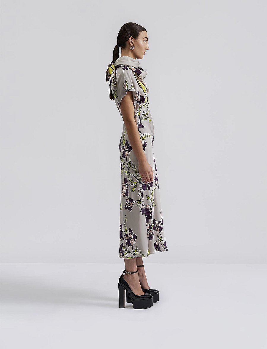 Malina - Alivia Short Sleeve satin midi dress - cocktailkleider - multi coloured - 4