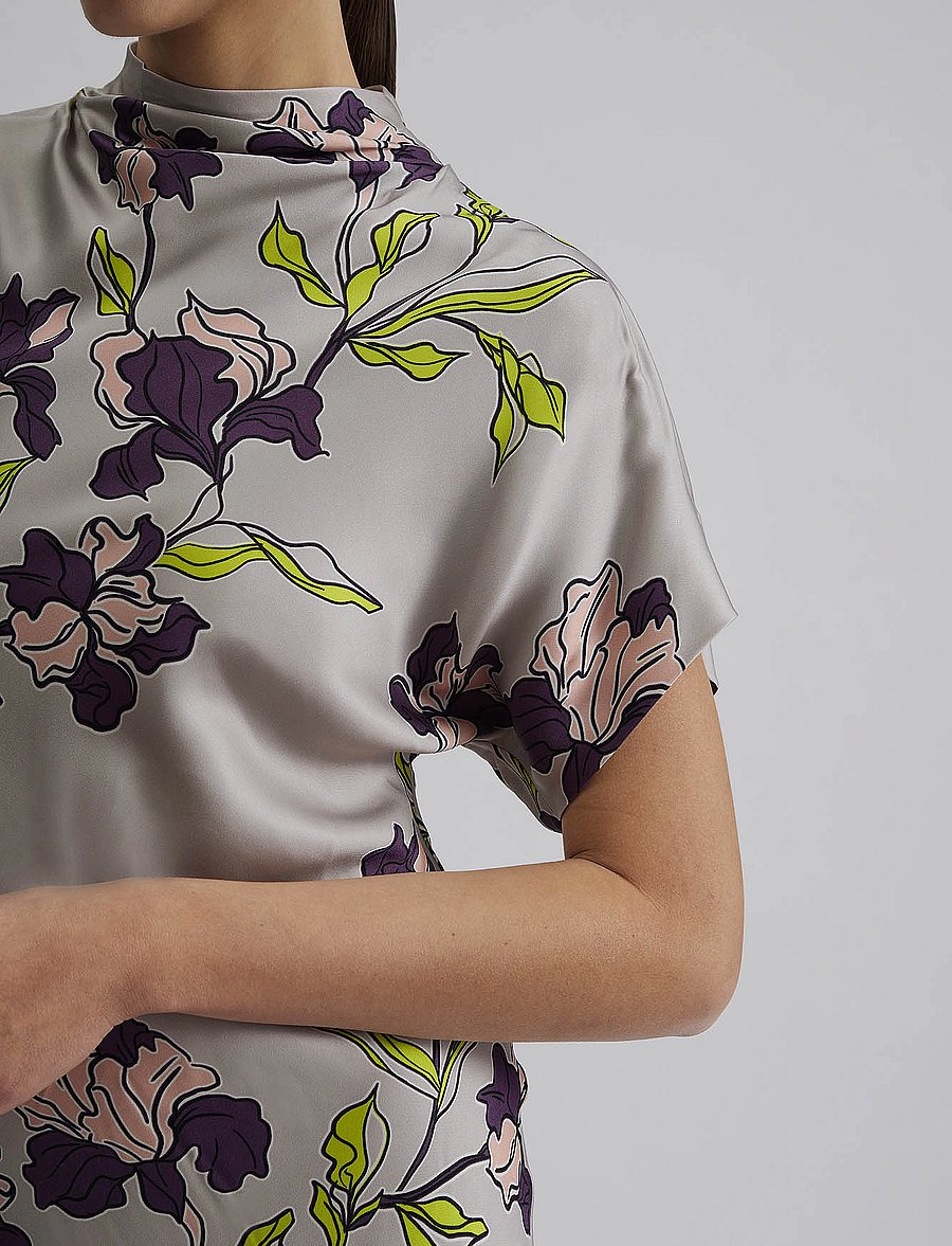 Malina - Alivia Short Sleeve satin midi dress - cocktailkleider - multi coloured - 5