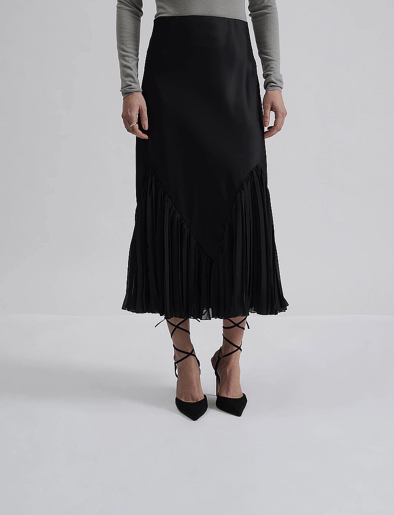 Malina - Penelope frill detailed midi skirt - midi-röcke - black - 5
